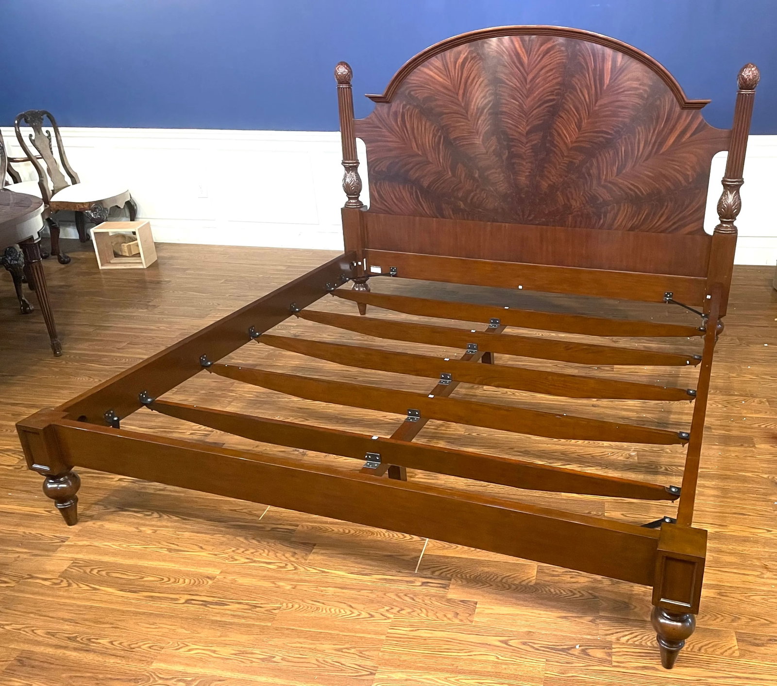 Traditional King Size Mahogany Low Post Bed by Leighton Hall - Showroom Sample - 5