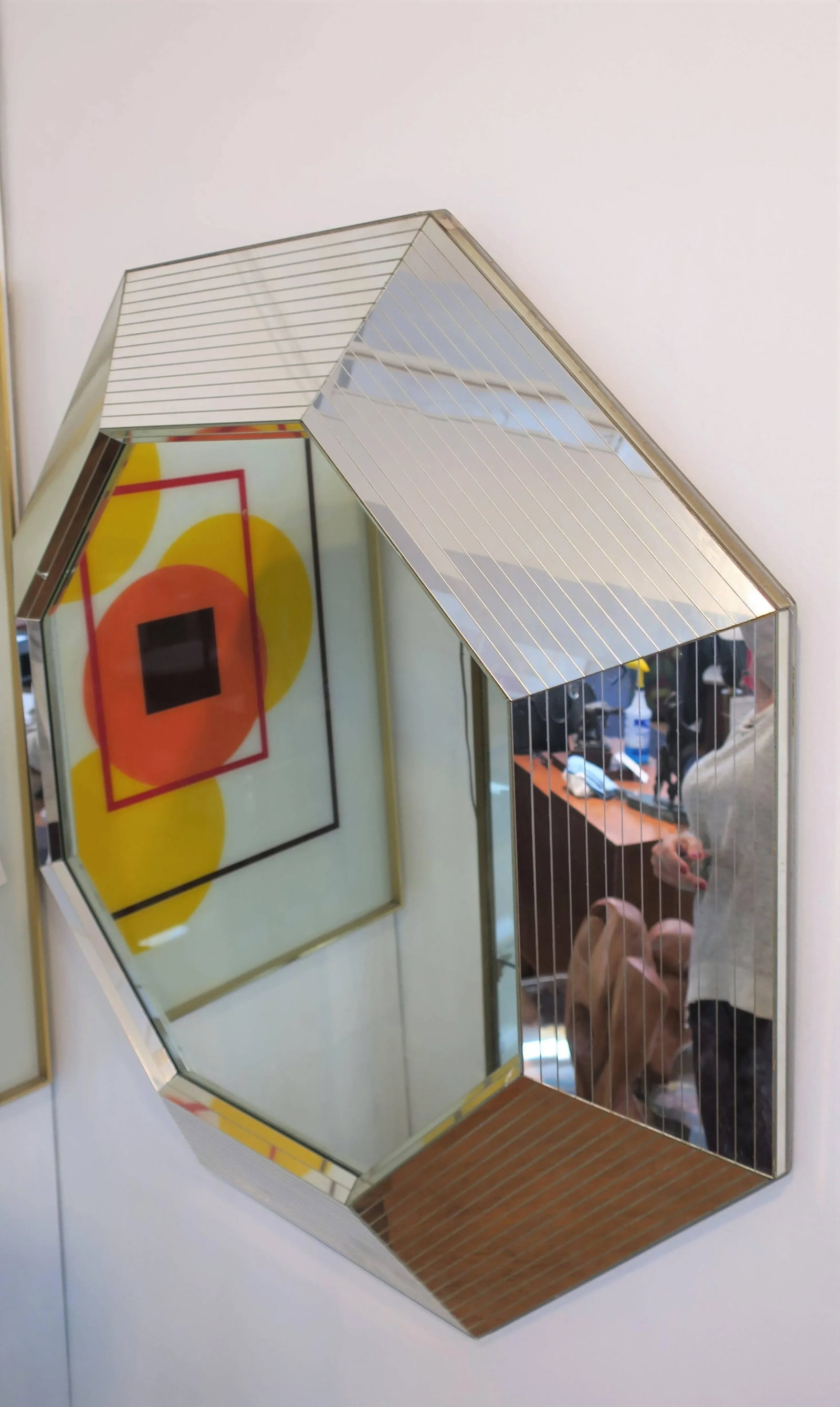 Modern Octagonal Wall Mirror in the Style of Karl Springer, ca. 1970s - 3
