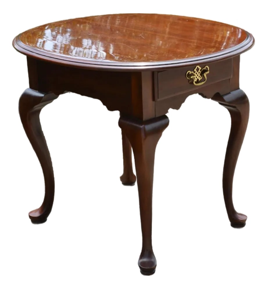 Vintage Nob Creek Oval CherryWood Queen Anne Style Table W/Drawer (1 of 14)