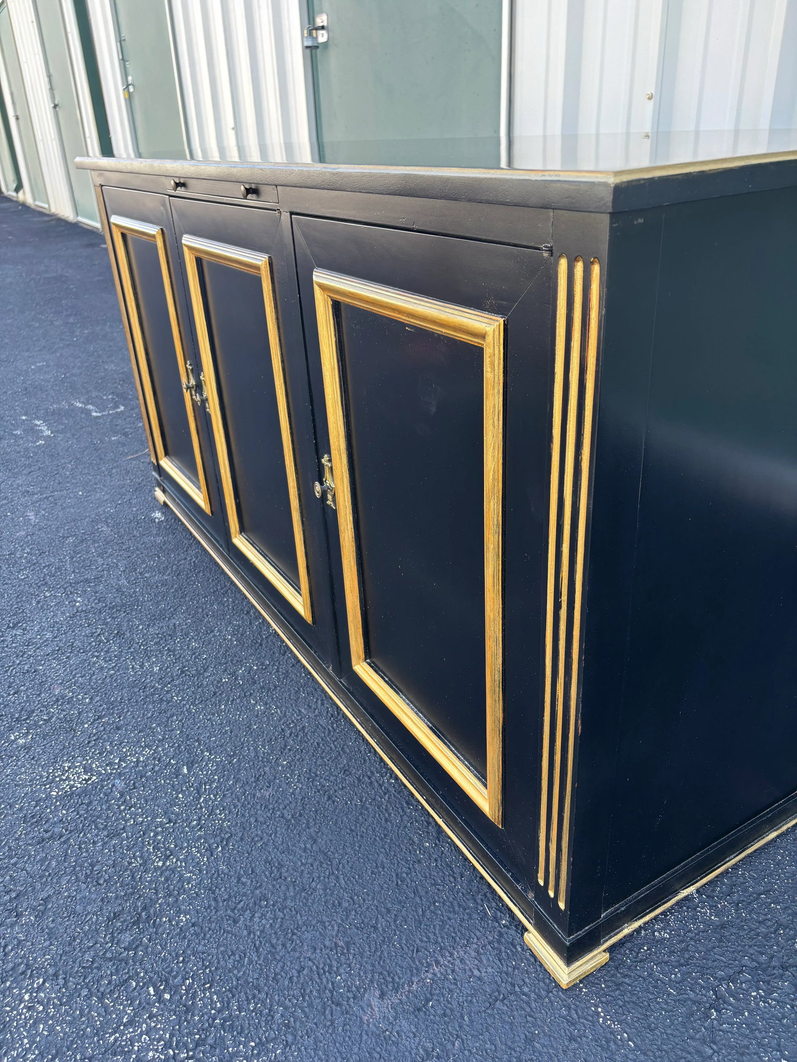 Jacques Bodart Black Lacquer and Gilt Sideboard Buffet- Circa. 1950s - 2