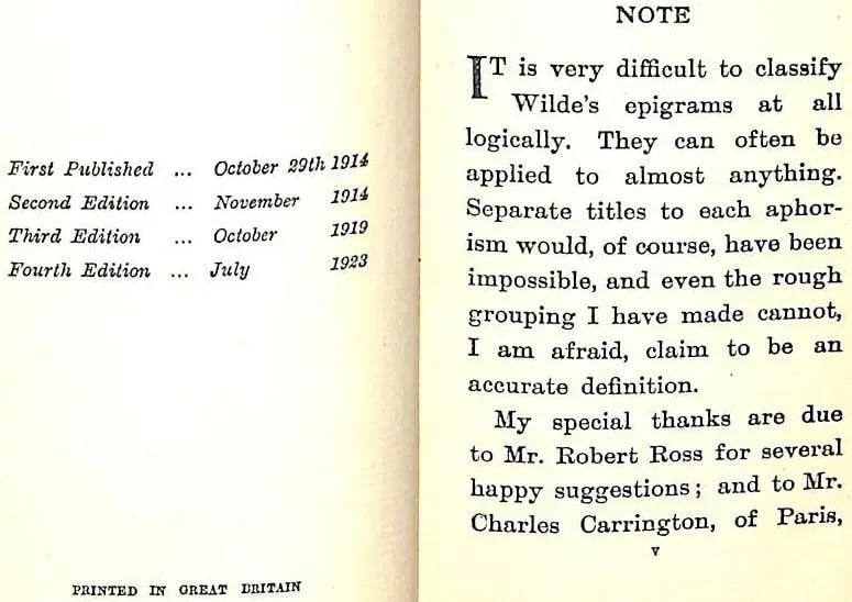 Aphorisms of Oscar Wilde 1923 Wilde, Oscar Sutton, g.n. - 4