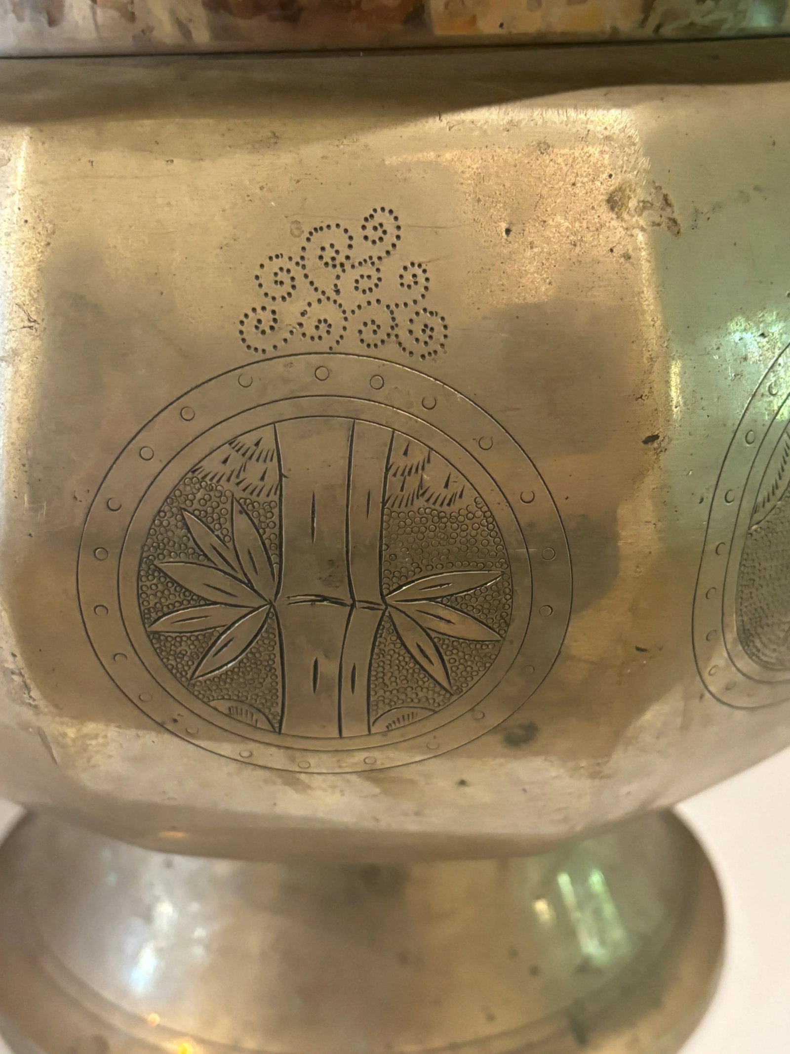 Antique 19th Century Chinese Brass Two-Handled Jardiniere - #1 of 2 Available - 8