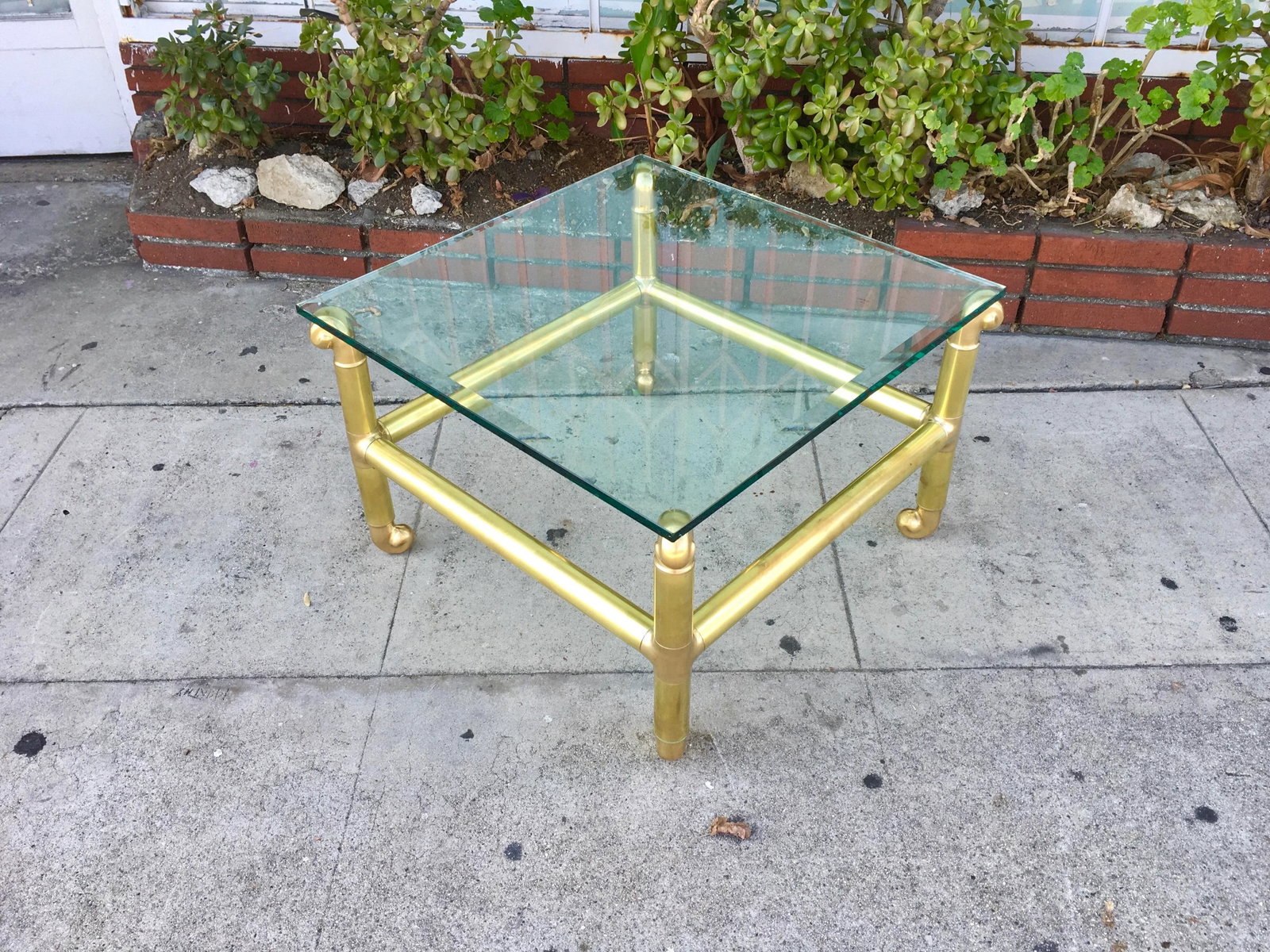 1970s Mid-Century Brass Coffee Table - 9