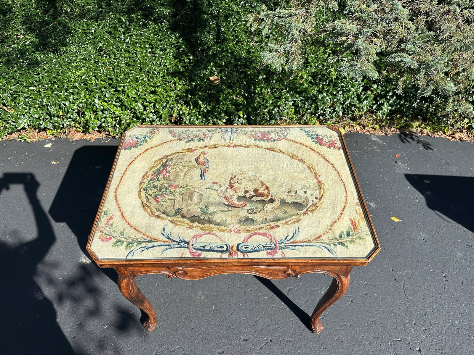 19th Century Walnut Desk With Aubusson Tapestry Top - 2