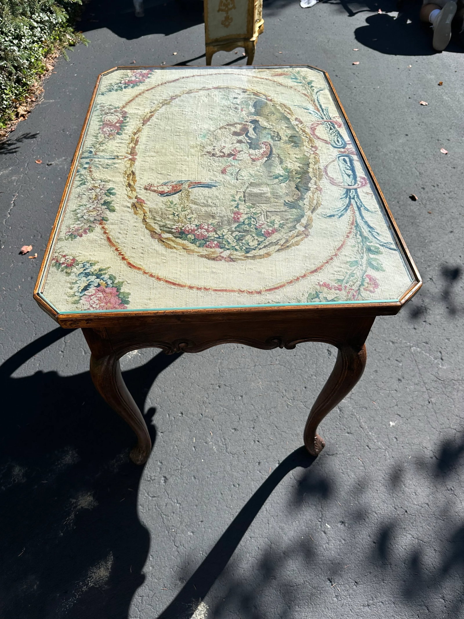 19th Century Walnut Desk With Aubusson Tapestry Top - 8