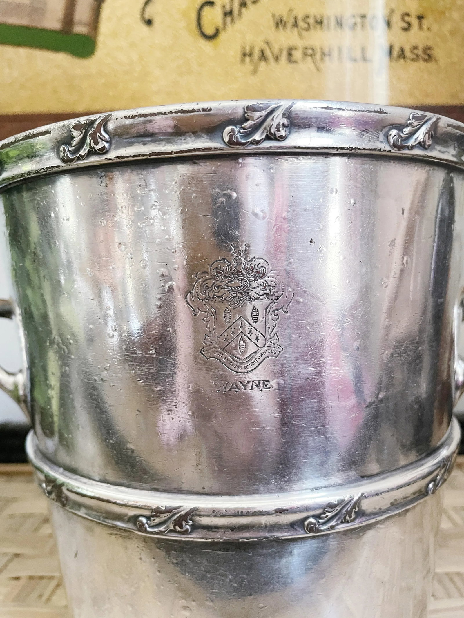 1920s Silver Plated Champagne Bucket From the Anthony Hotel in Ft Wayne In - 2