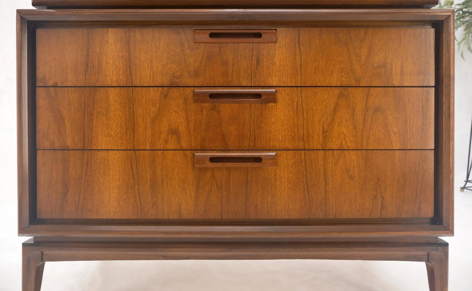 Mid Century Walnut 2 Doors Compartment 7 Drawer High Boy Chest Dresser - 7