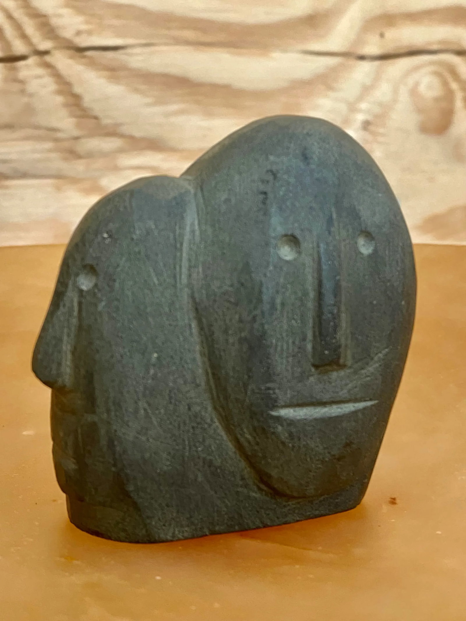 Surrealist Inuit Basalt Sculpture of Two Faces - 7