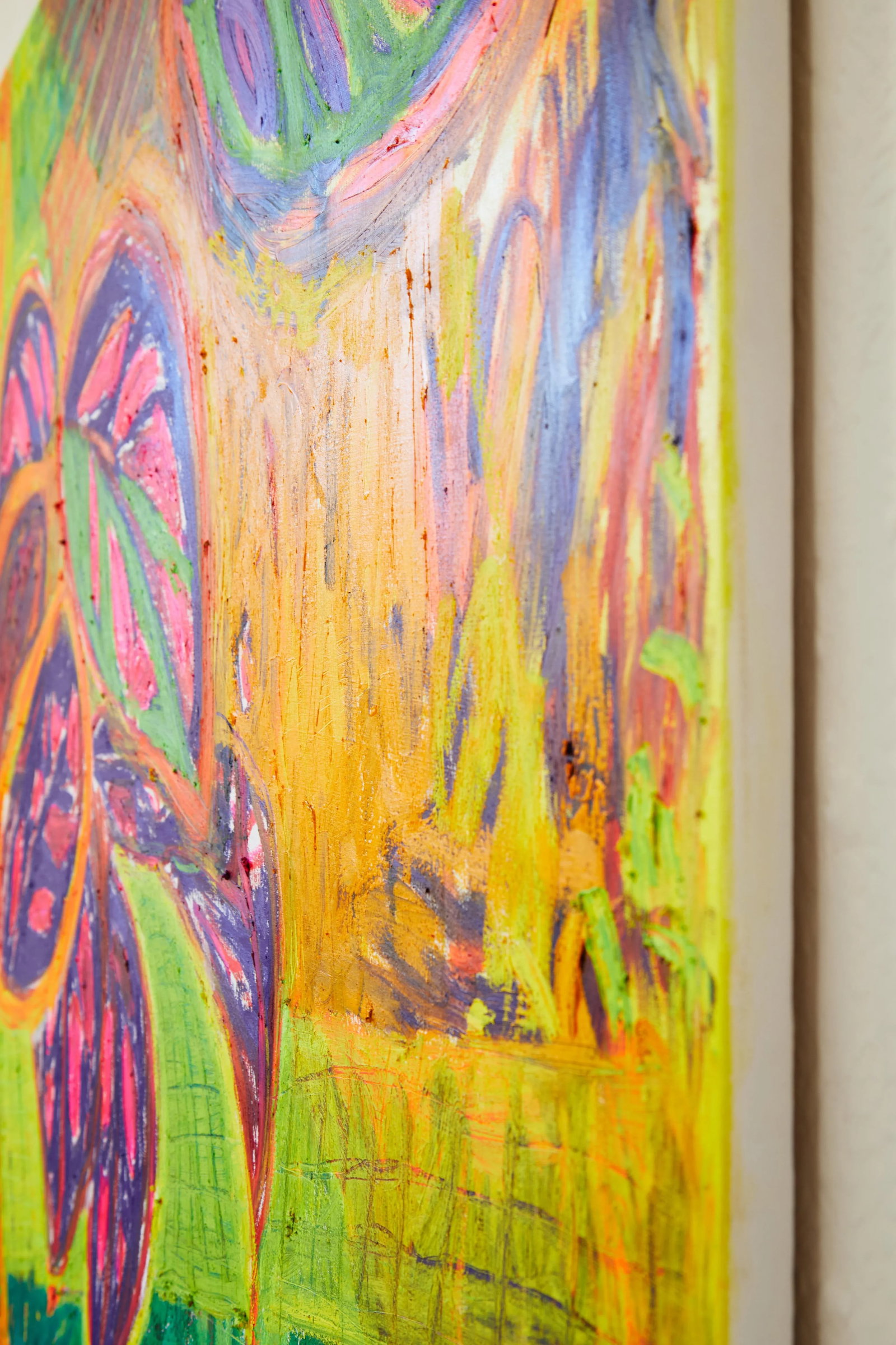 Monstera Adansonii Original Oil Stick Painting by Simon Findlay - 7