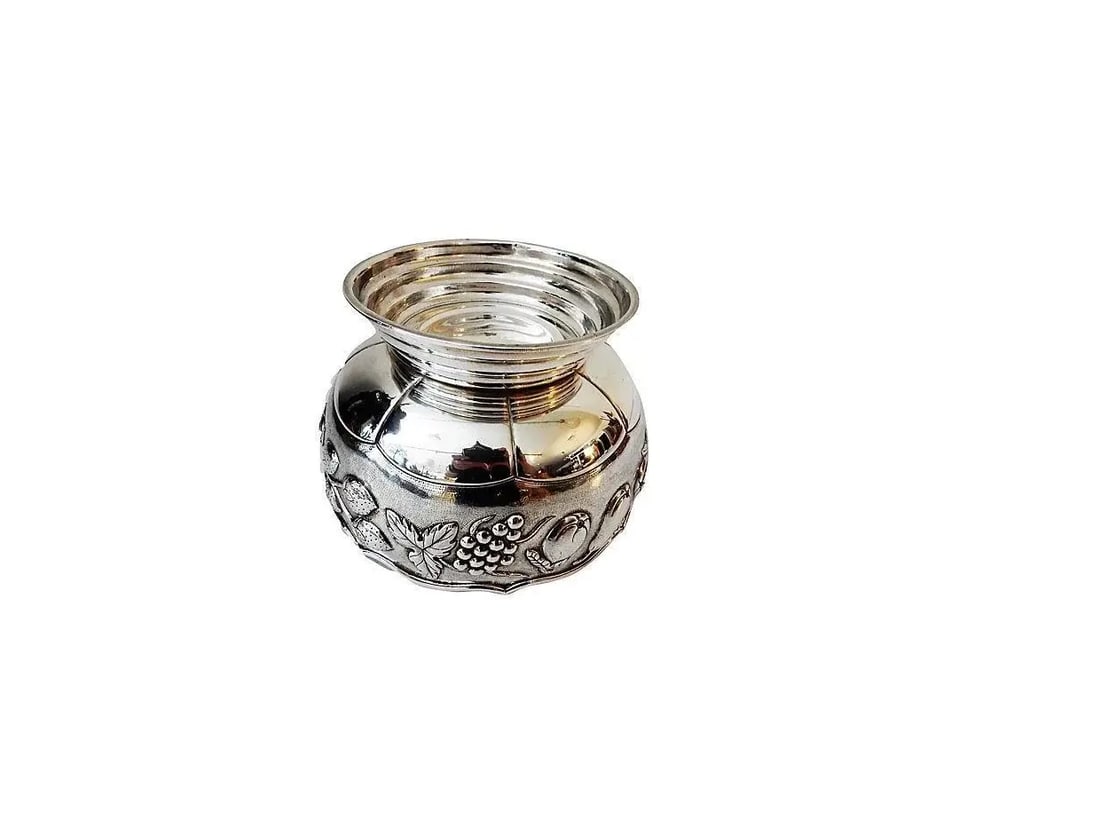 Old Repousse Silver Bowl Marked - 4