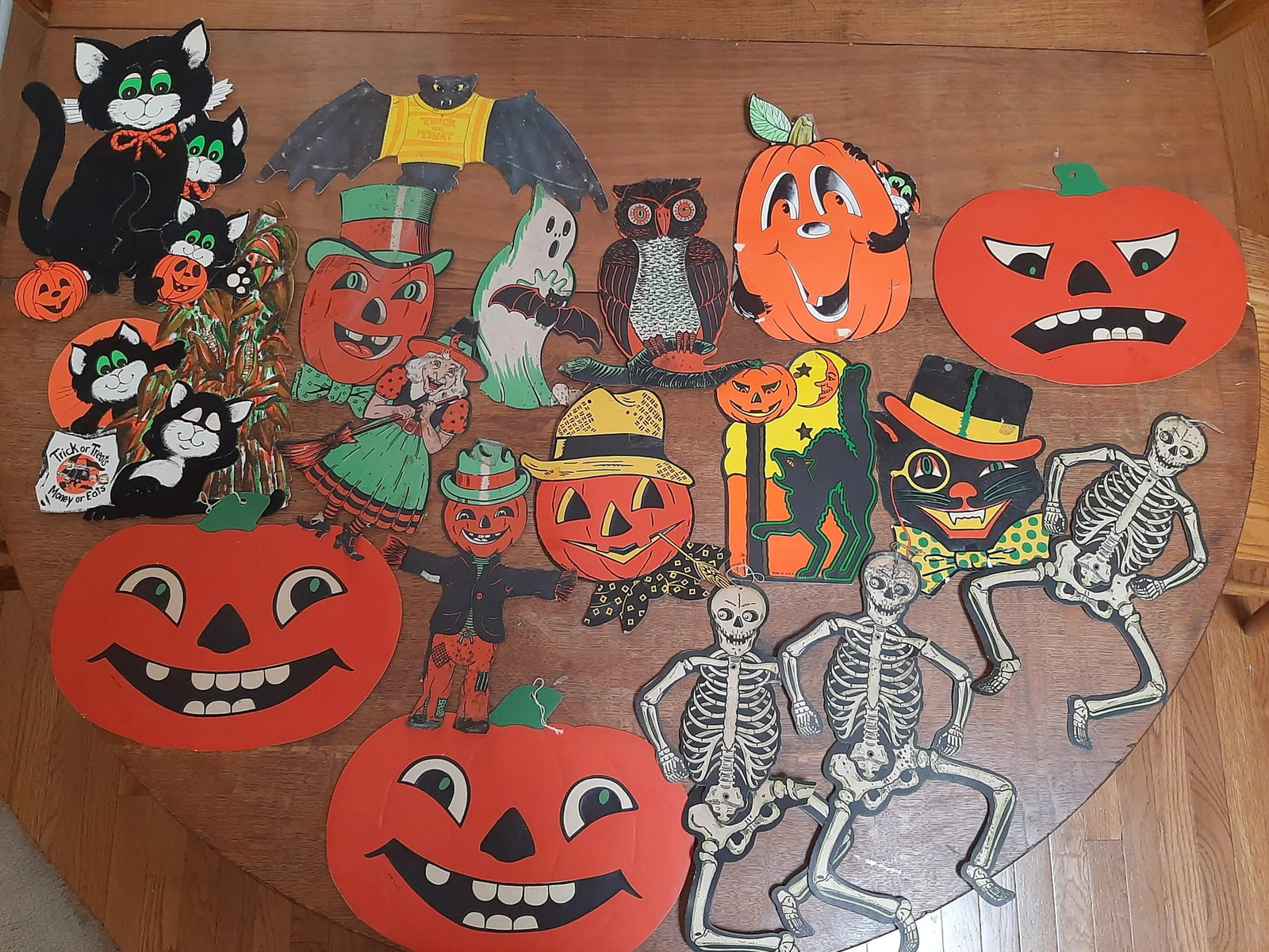 Velvet Black Kitty Cat Jack O Lantern Die Cut Halloween - 5