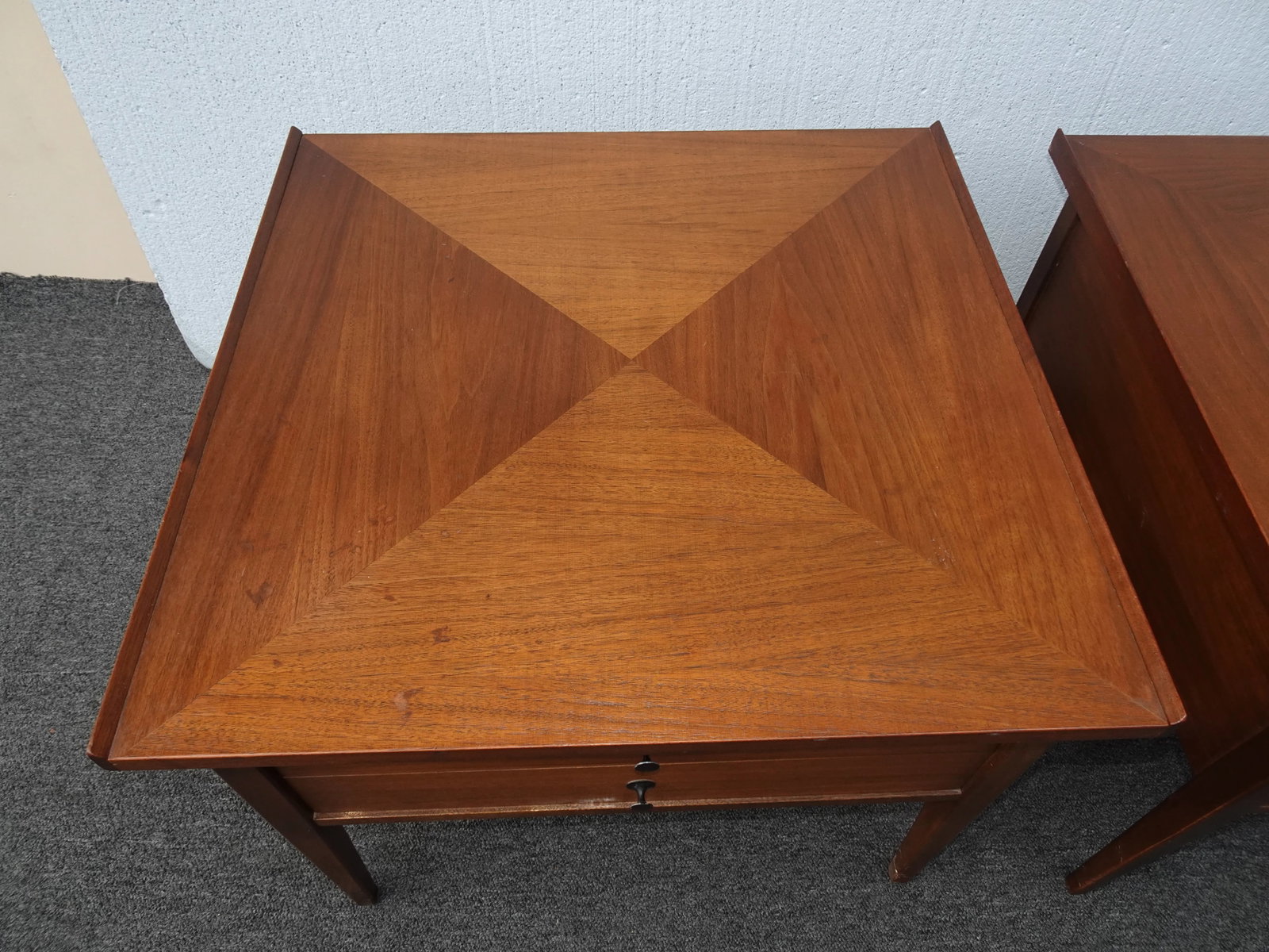 Pair of Vintage American of Martinsville Mid Century Modern Walnut End Tables ~ Nightstands - 7