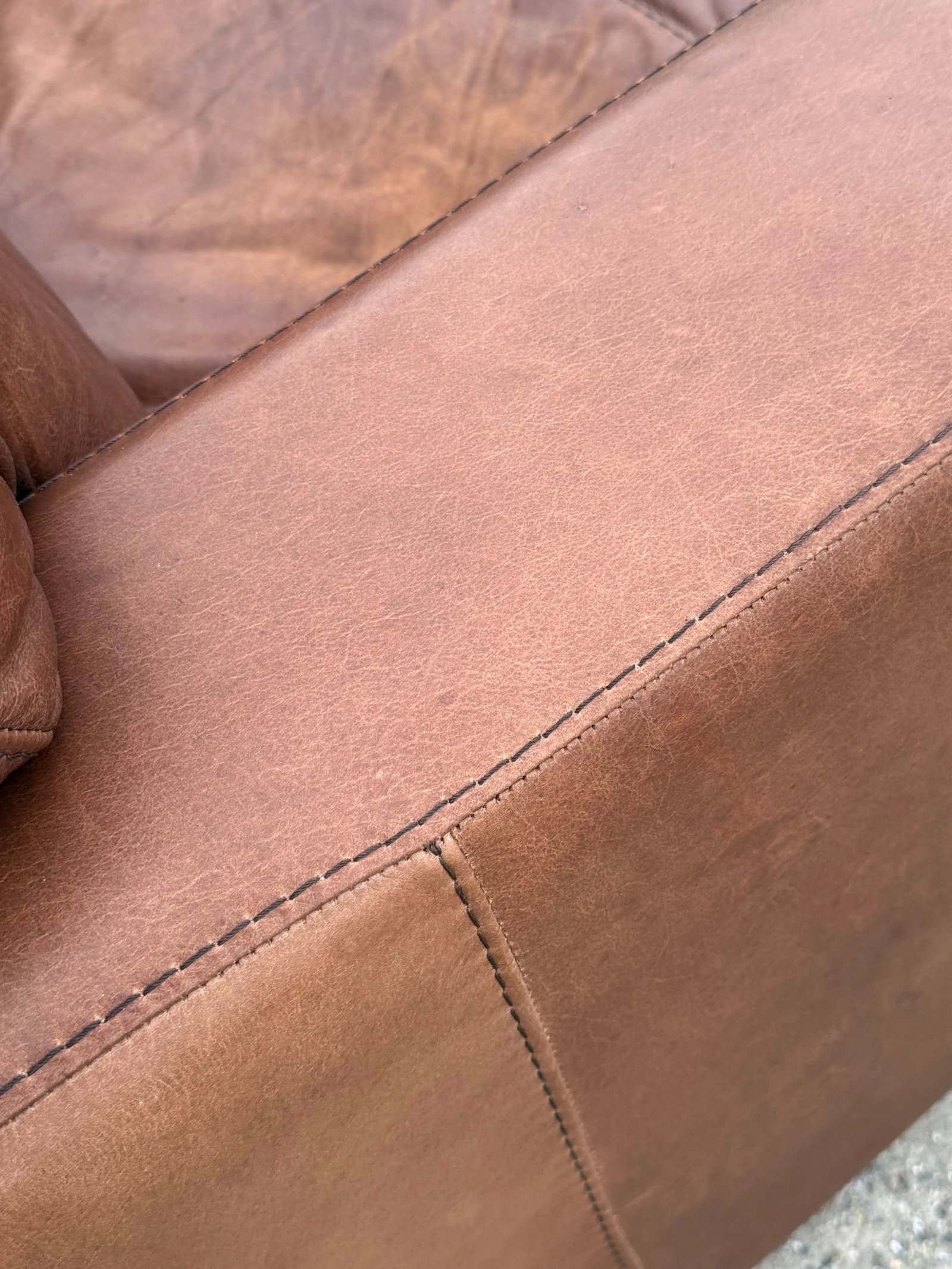 Softline Distressed Leather Maxi Lounge Chair - Made in Italy - 2