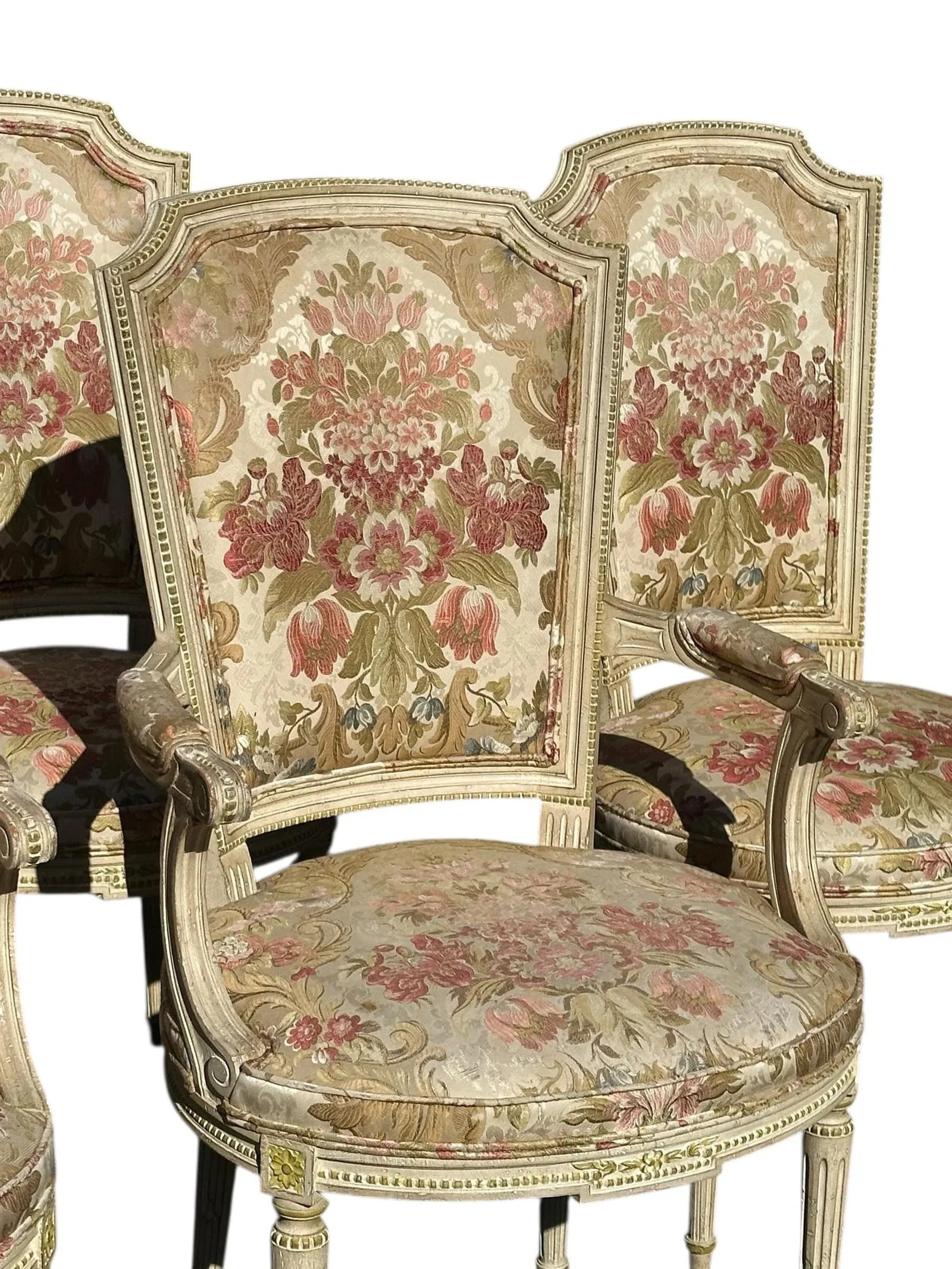 Set of 6 Early 20th Century Louis XVI Dining Chairs With Original Upholstery - 4
