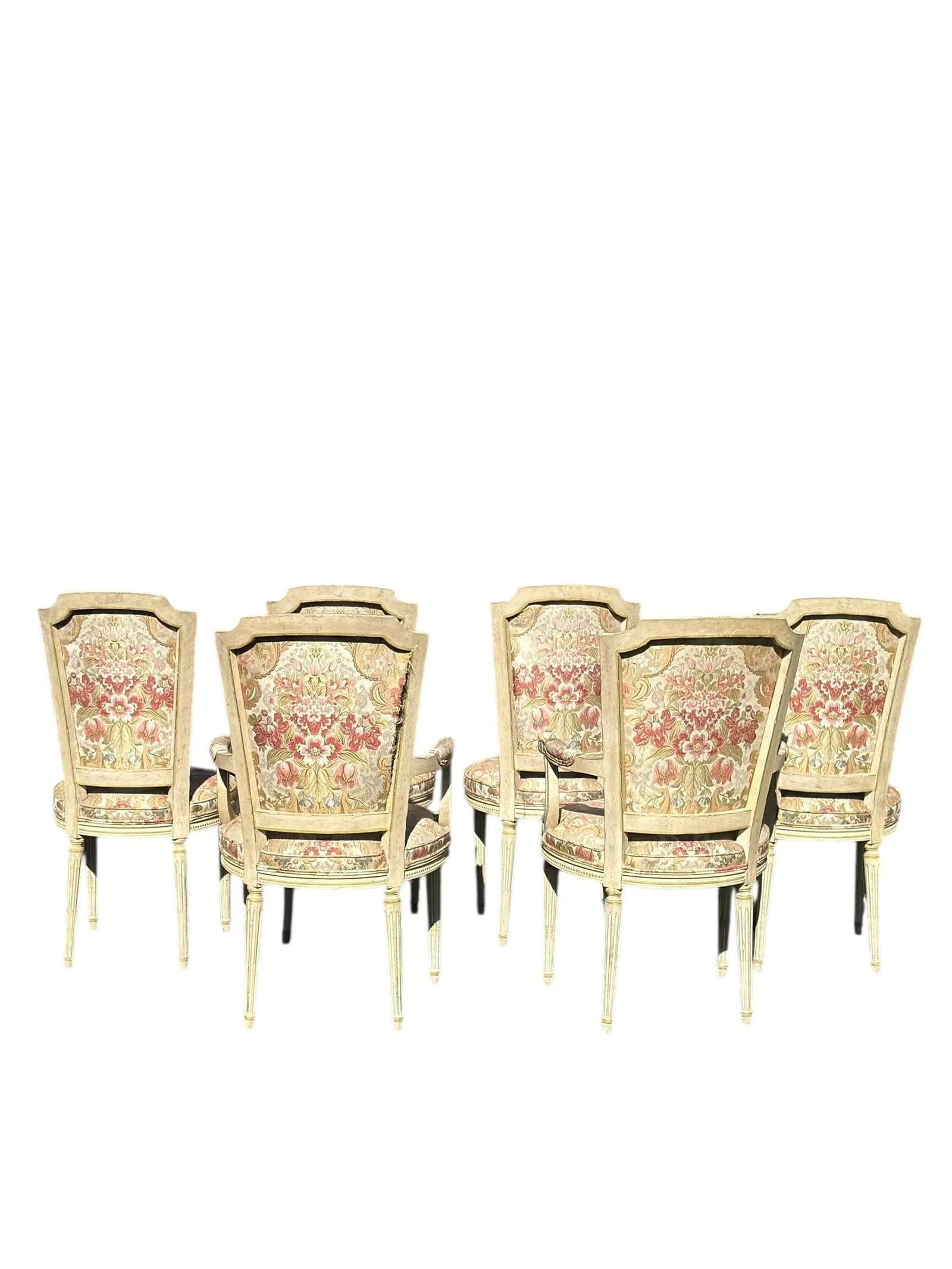 Set of 6 Early 20th Century Louis XVI Dining Chairs With Original Upholstery - 5