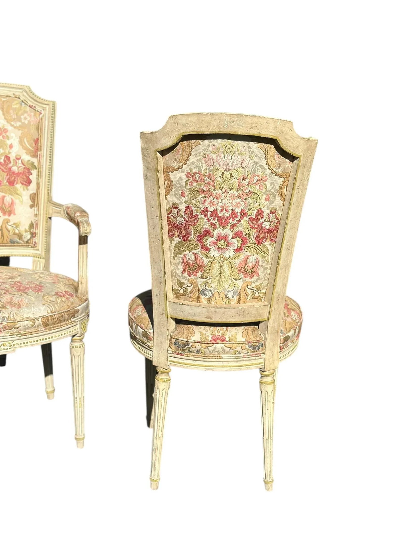 Set of 6 Early 20th Century Louis XVI Dining Chairs With Original Upholstery - 8