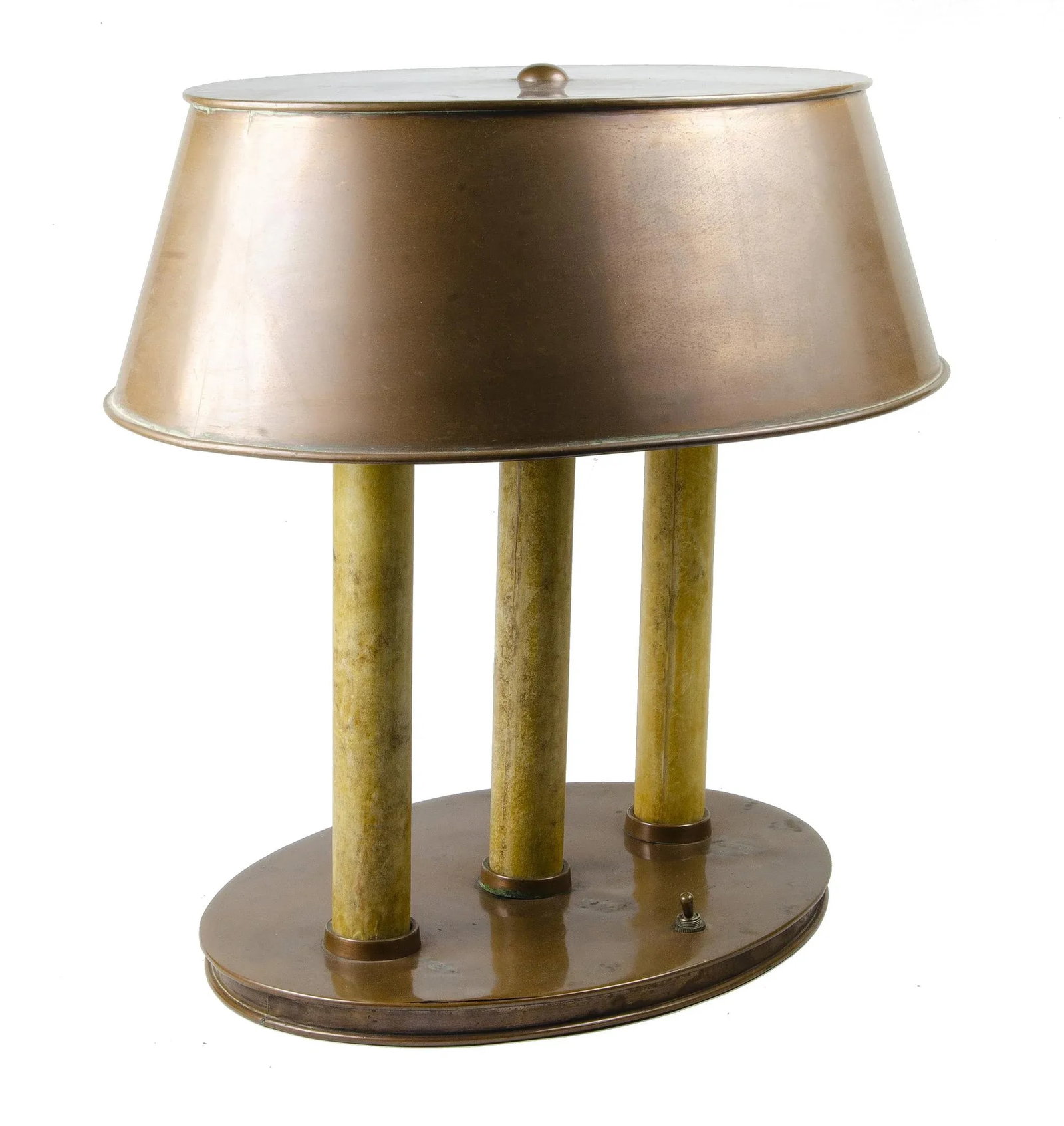 Mid-20th Century Modern Bouillotte Table Lamp With Brass Body and Shade, Italy - 2