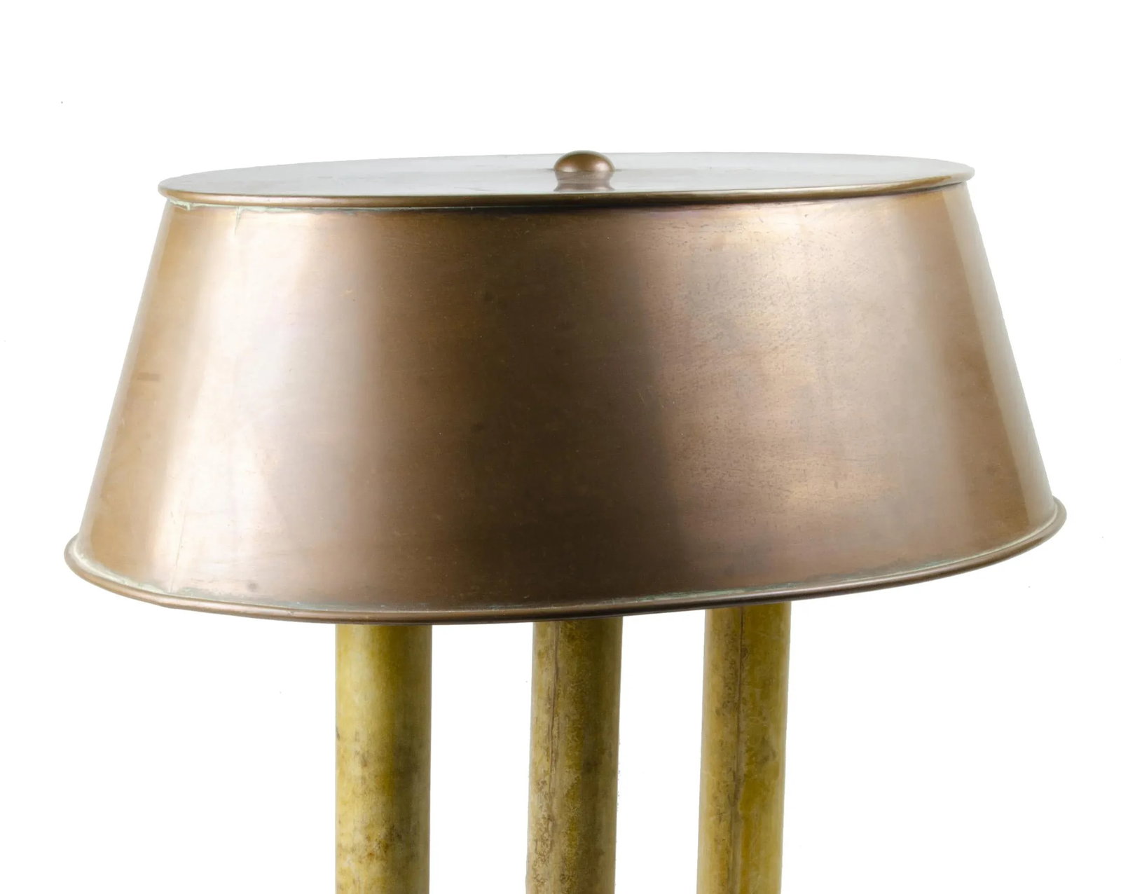 Mid-20th Century Modern Bouillotte Table Lamp With Brass Body and Shade, Italy - 4