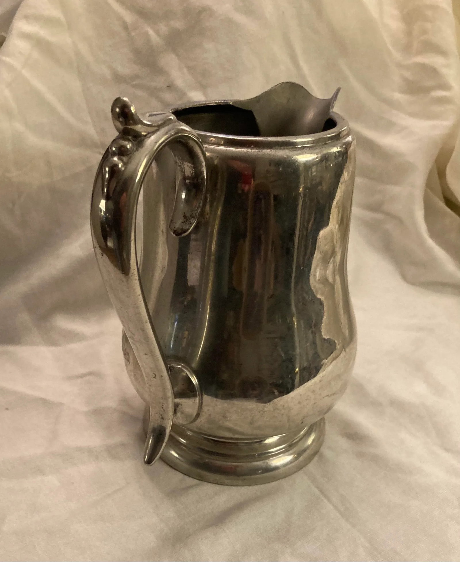 Vintage Large Pewter Pitcher for Water Beverage Flagg Homan Pewter Co. Began in 1847 - 2