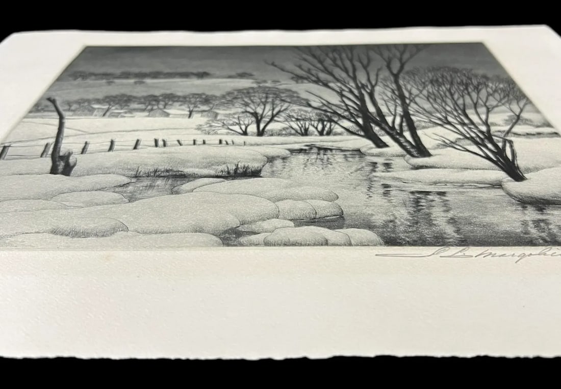 S. L. Margolies Winter Symphony LTD Ed Pencil Signed Aquatint Etching Print - 4