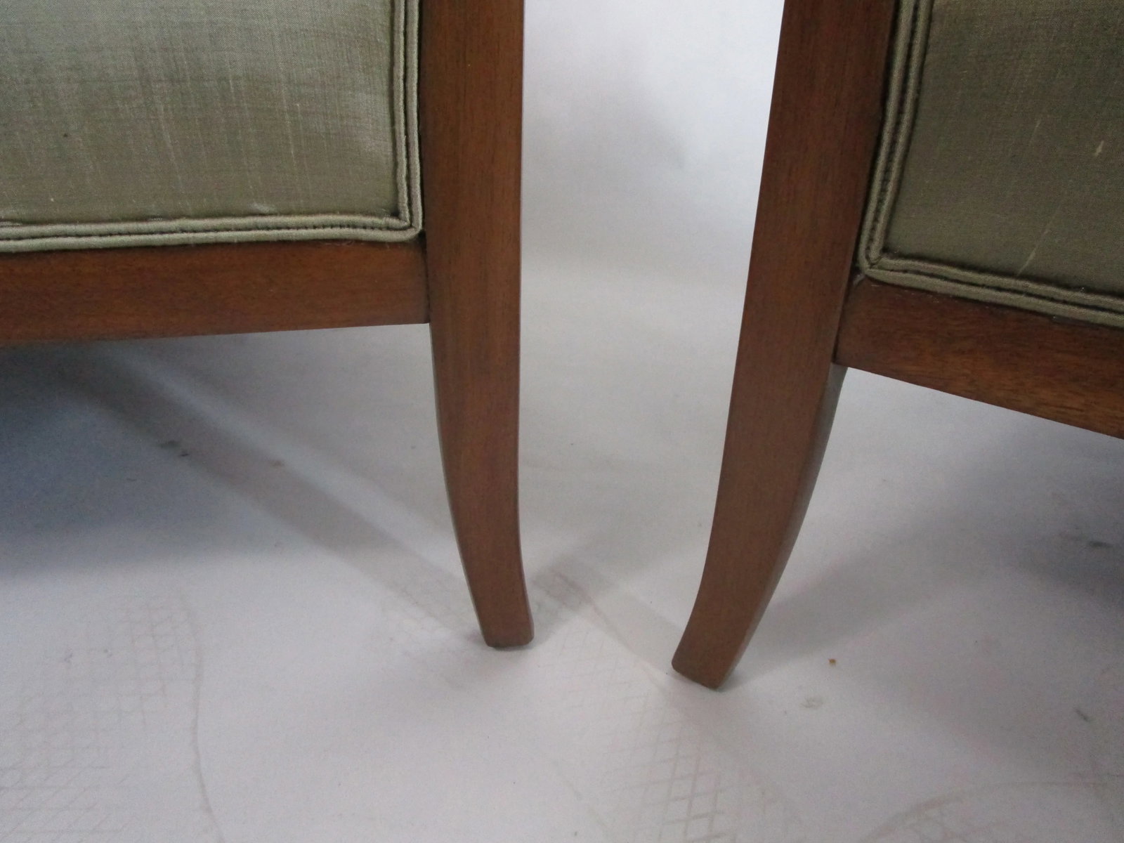 Dupioni Silk Armchairs Attributed to t.h. Robsjohn-Gibbings - a Pair - 7