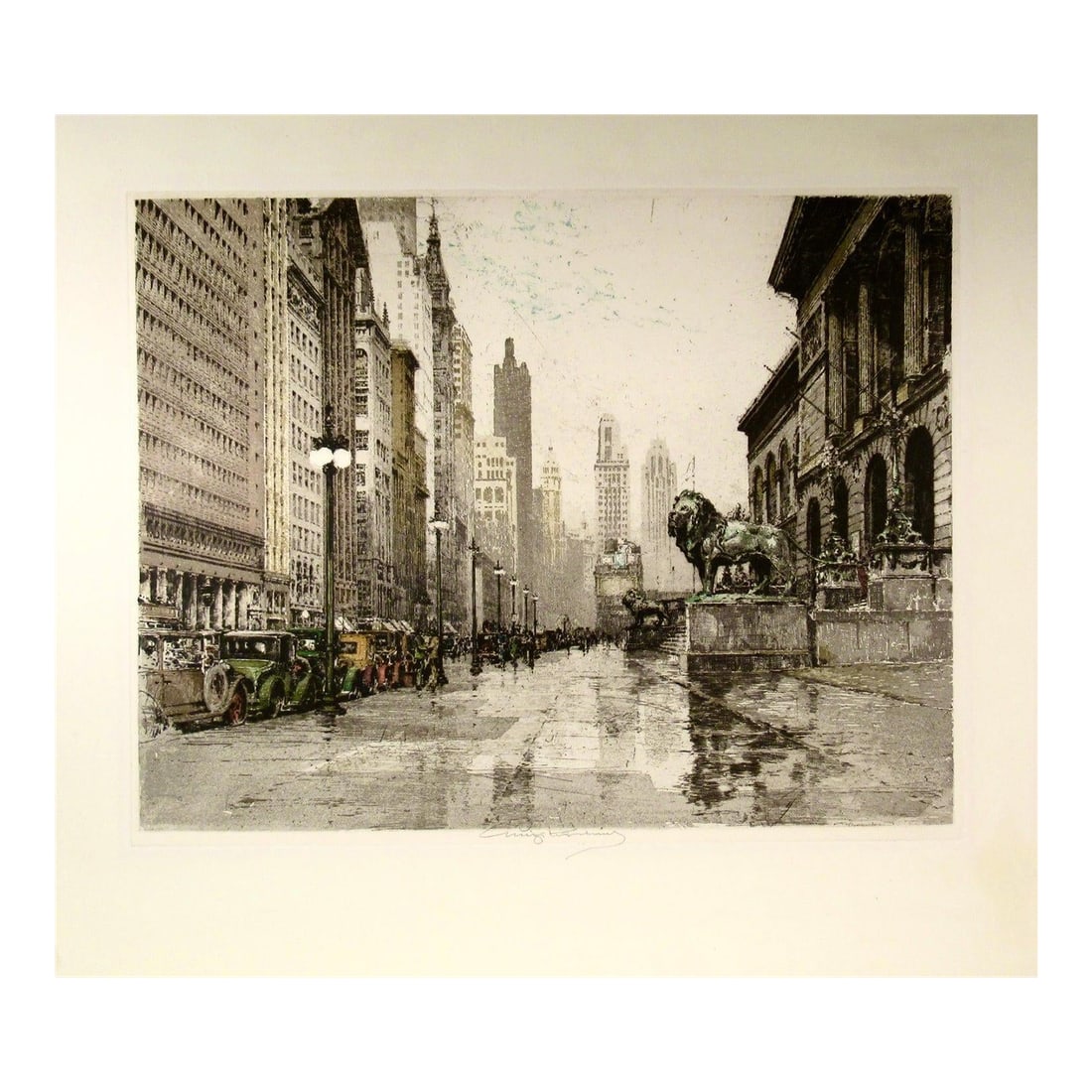 Luigi Kasimir Michigan Avenue, Chicago. 1930 Original Print (1 of 7)