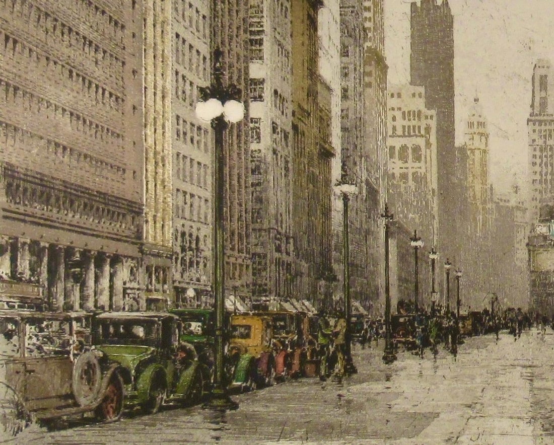 Luigi Kasimir Michigan Avenue, Chicago. 1930 Original Print - 3
