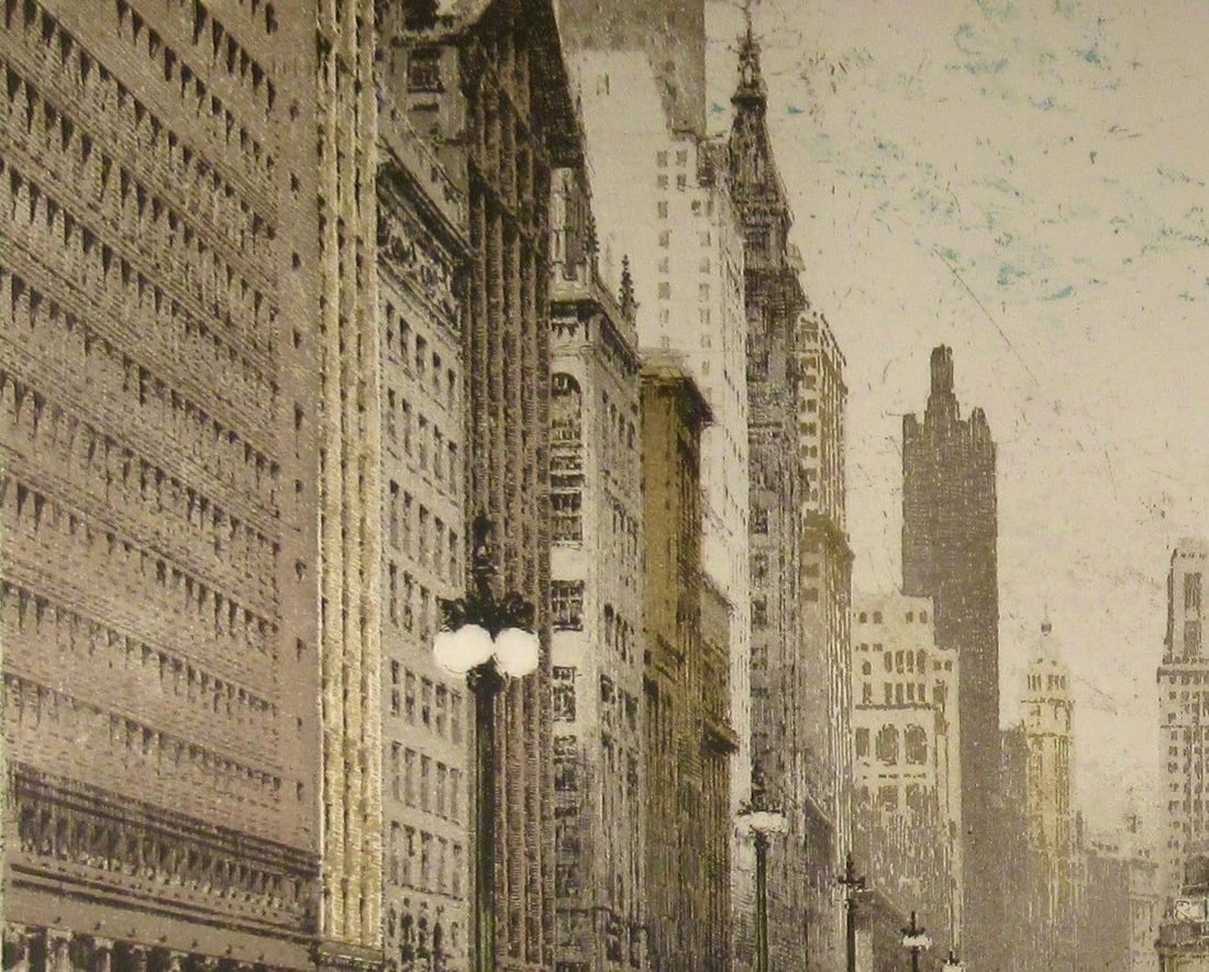 Luigi Kasimir Michigan Avenue, Chicago. 1930 Original Print - 4