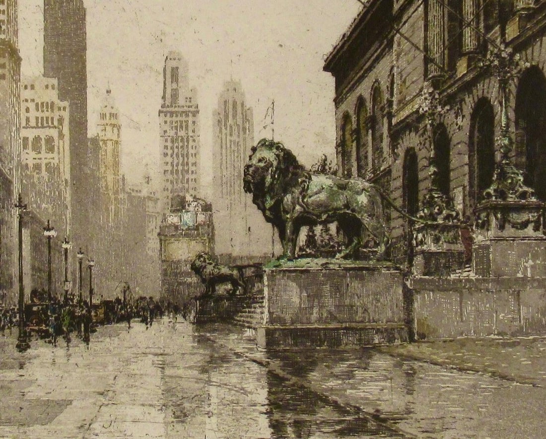 Luigi Kasimir Michigan Avenue, Chicago. 1930 Original Print - 5