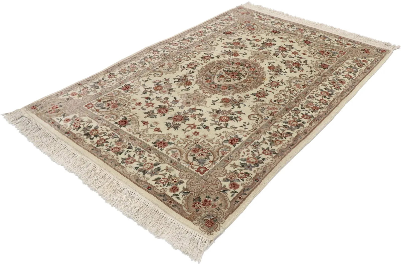 Vintage Persian Tabriz Chinese Floral Rug - 03'10 X 05'11 - 2