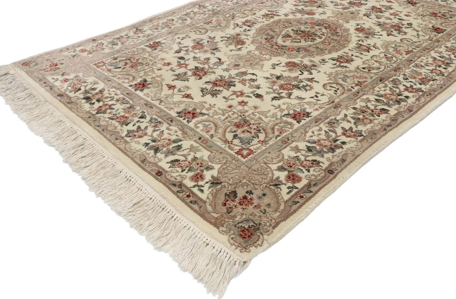 Vintage Persian Tabriz Chinese Floral Rug - 03'10 X 05'11 - 3