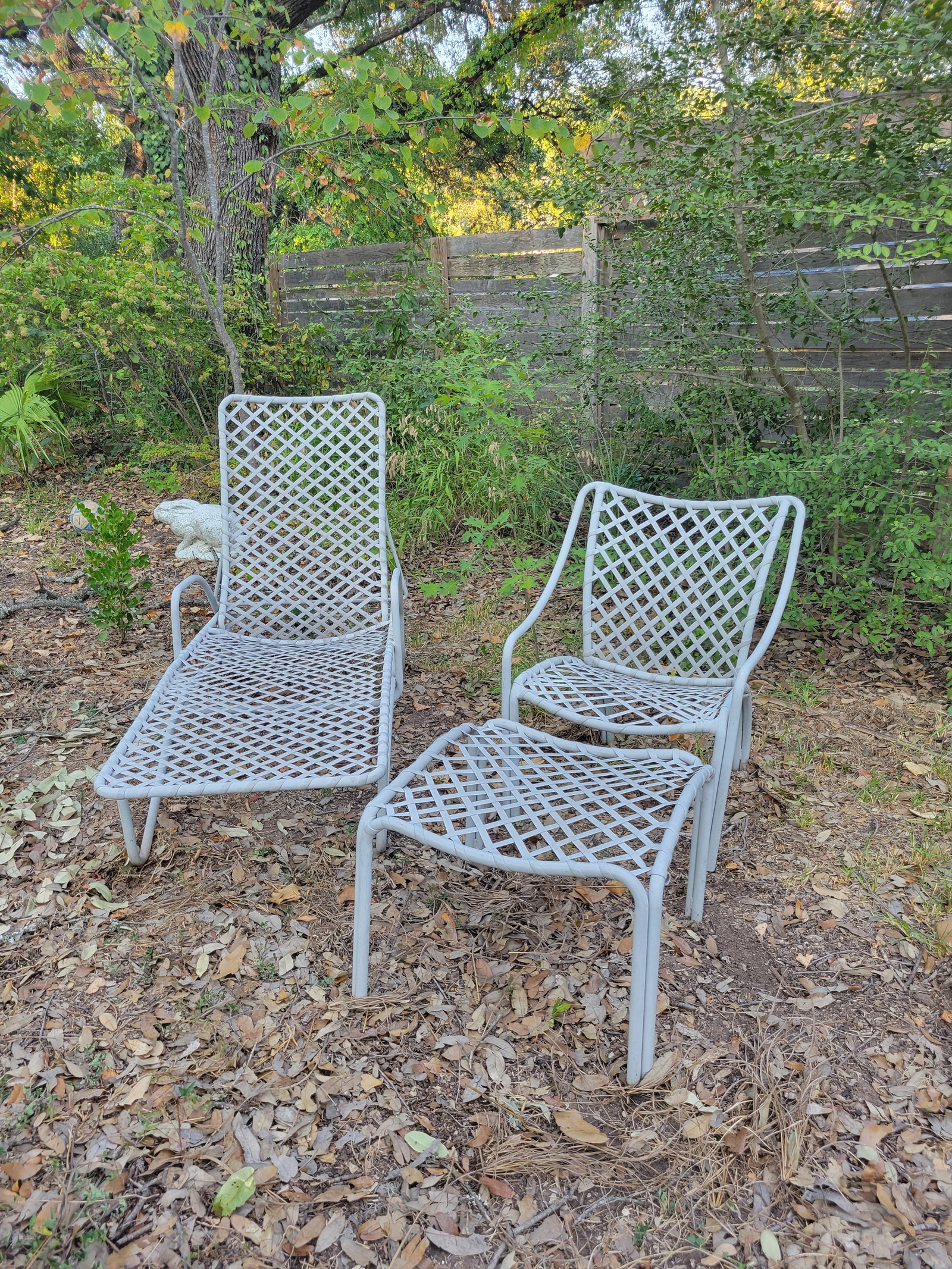 1970s Brown Jordan Tamiami Chaise, Lounge Chair and Foot Stool in Gray - 5