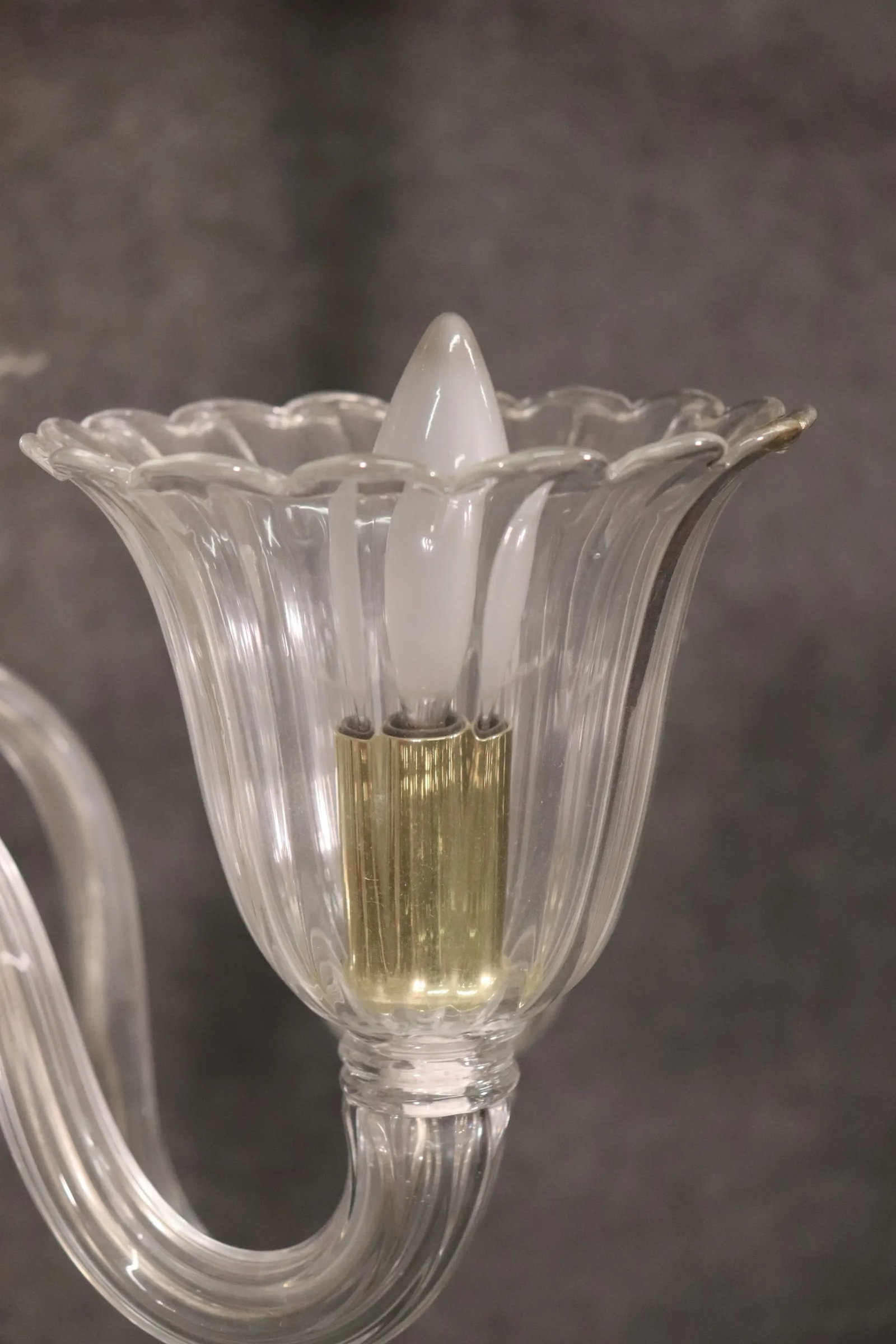 6-Arm Italian Murano Glass Chandelier - 3