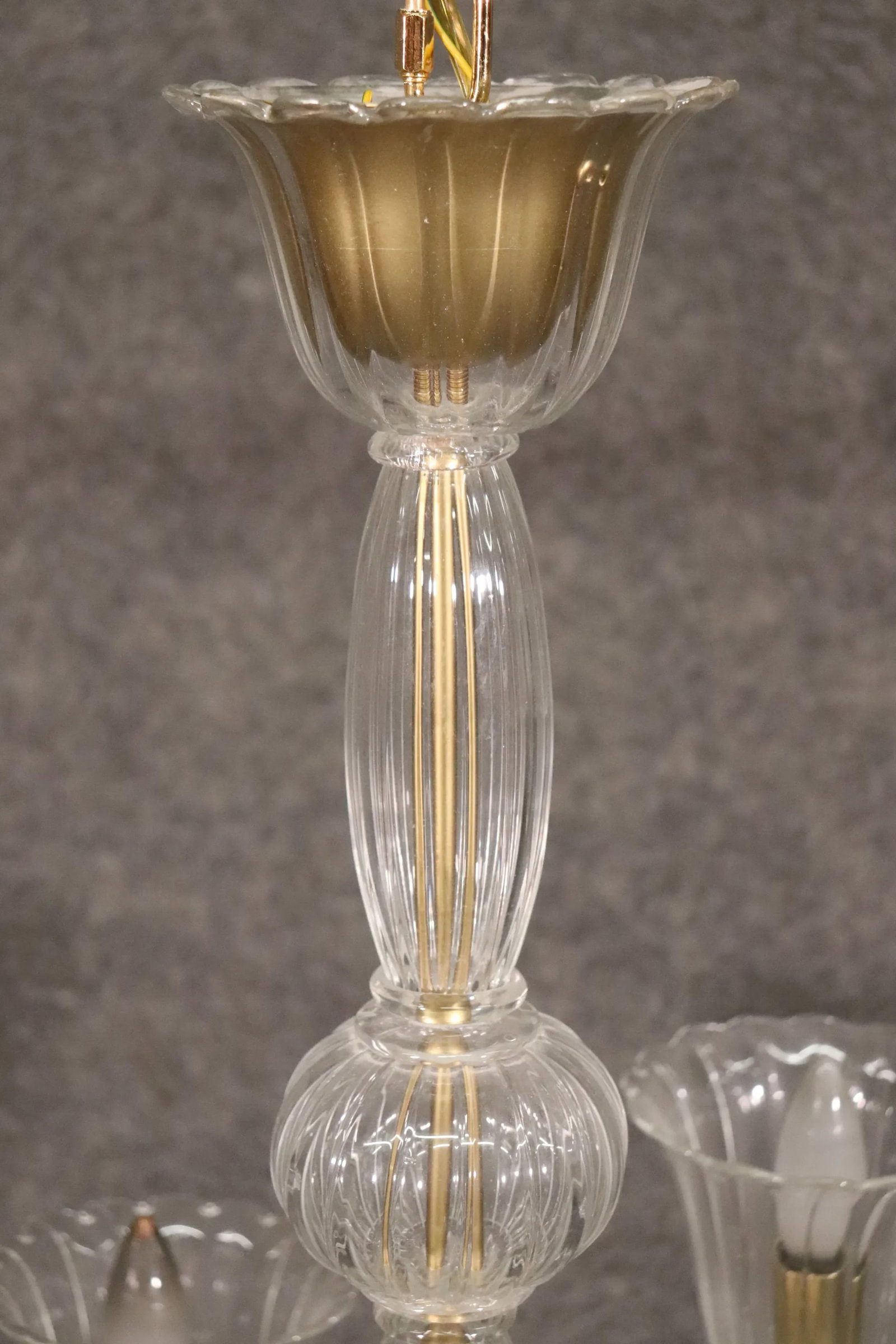 6-Arm Italian Murano Glass Chandelier - 5