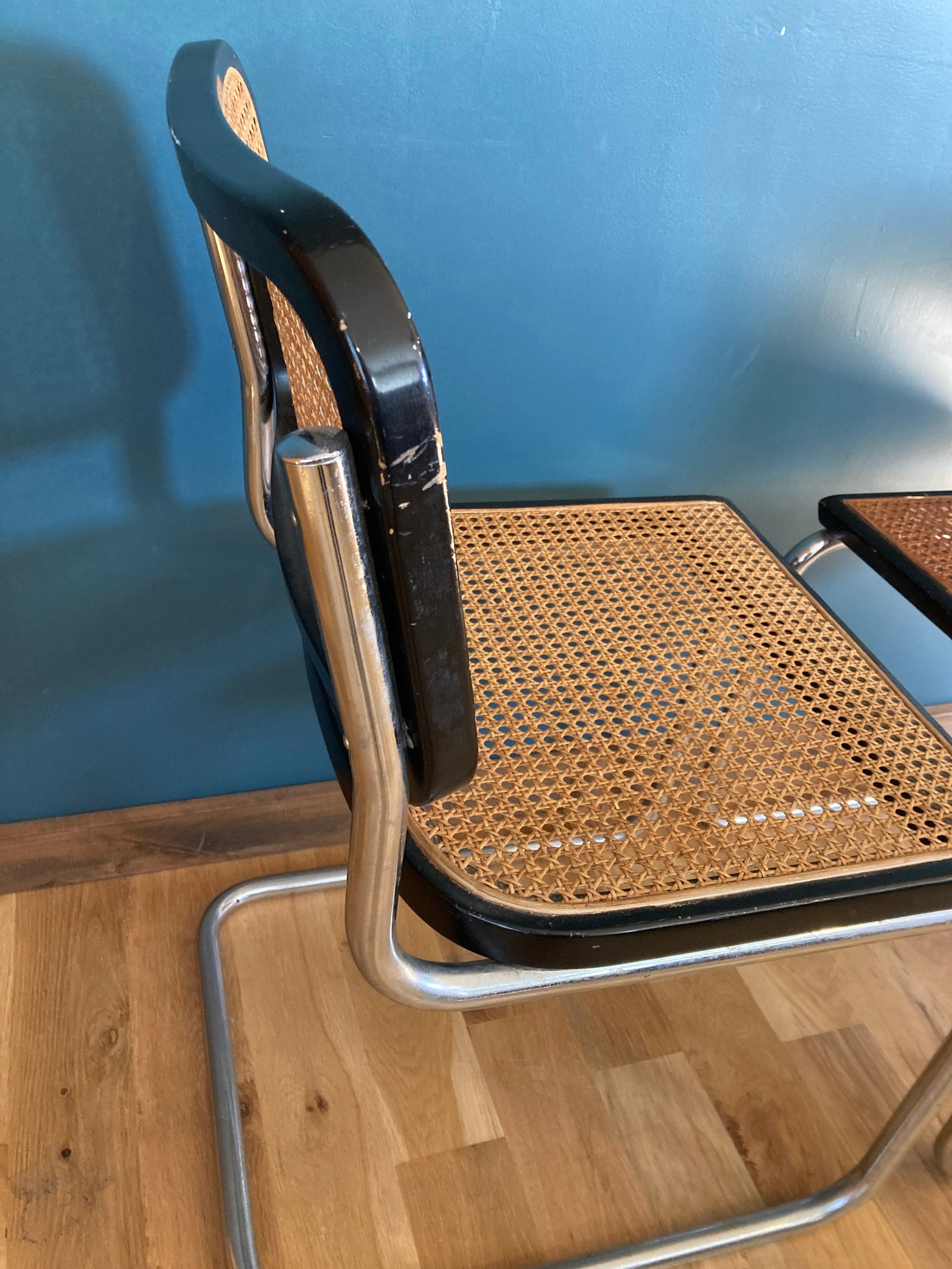 Pair of Mid 20th Century Chrome & Cane Thonet Style Dining Chairs - 7