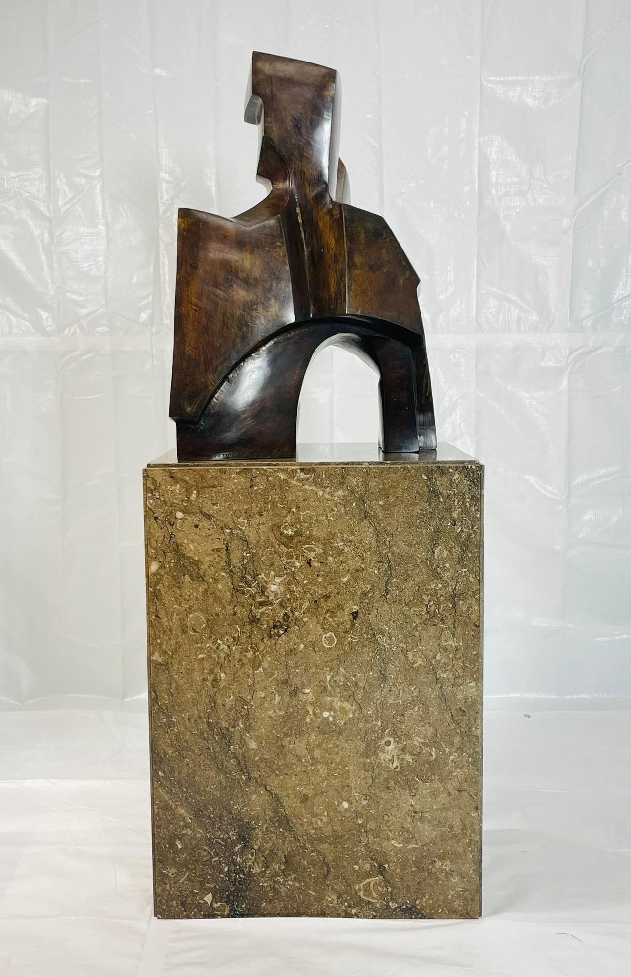 â€œDuoâ€ Artist Proof Bronze Sculpture by Victor Salmones, Mexico, - 3