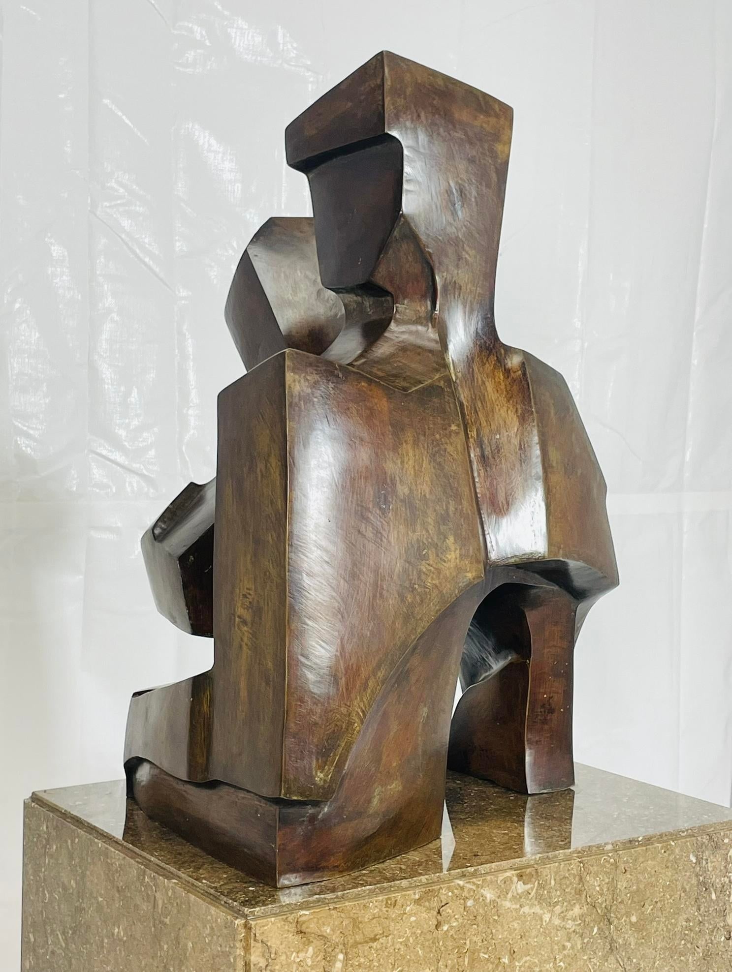 â€œDuoâ€ Artist Proof Bronze Sculpture by Victor Salmones, Mexico, - 7