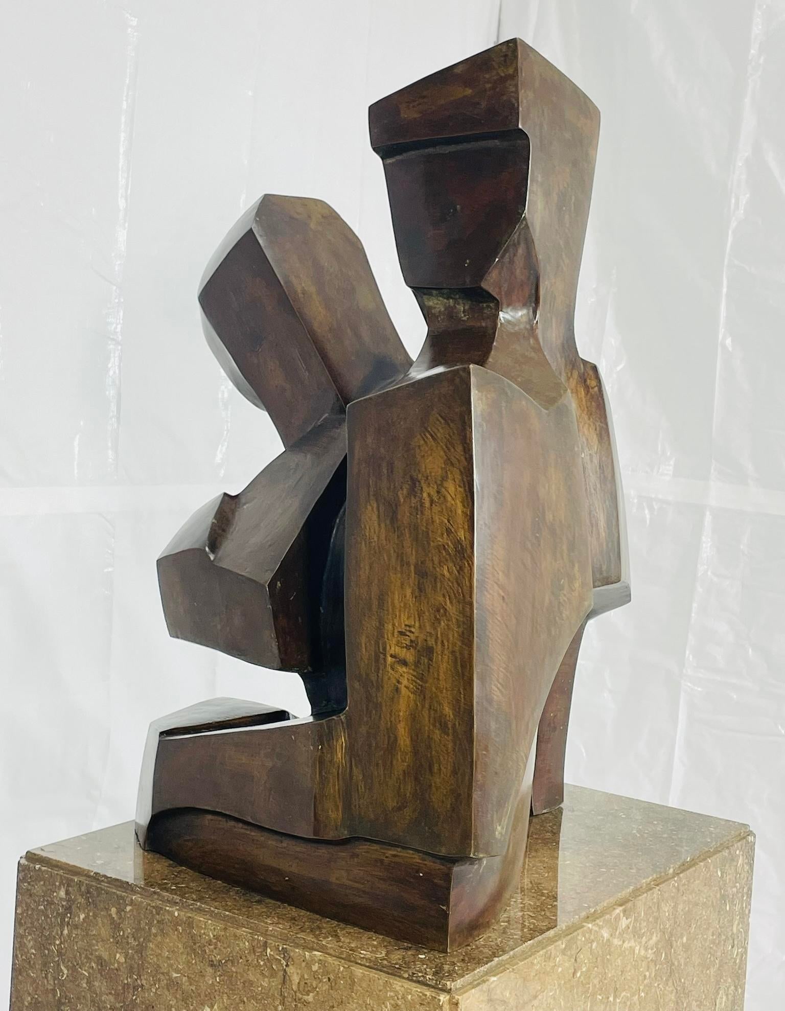 â€œDuoâ€ Artist Proof Bronze Sculpture by Victor Salmones, Mexico, - 8