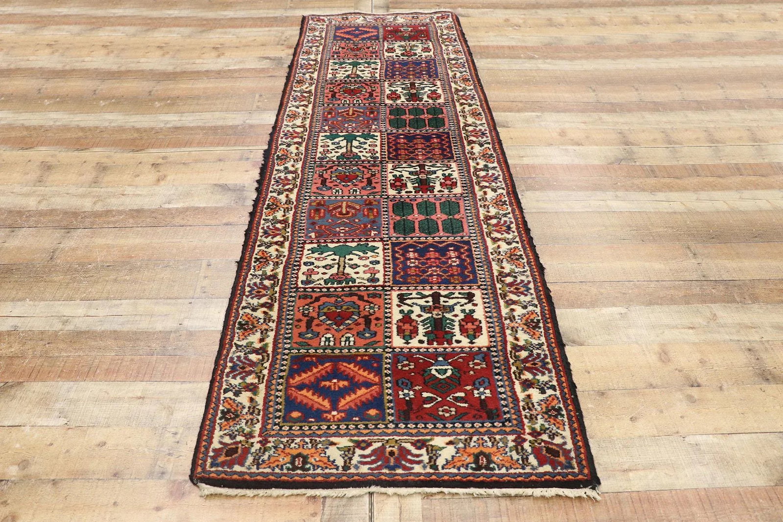 Vintage Persian Bakhtiari Runner Rug , 02'08 X 09'00 - 7