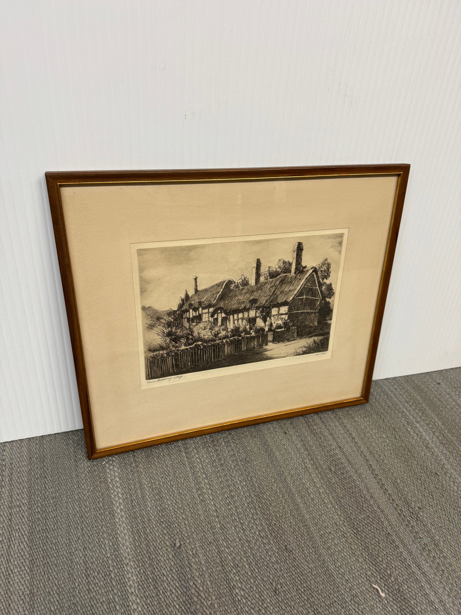 Cecil Forbes for Dickens' Old Curiosity Shop Anne Hathaway's Cottage Etching, Signed - 2