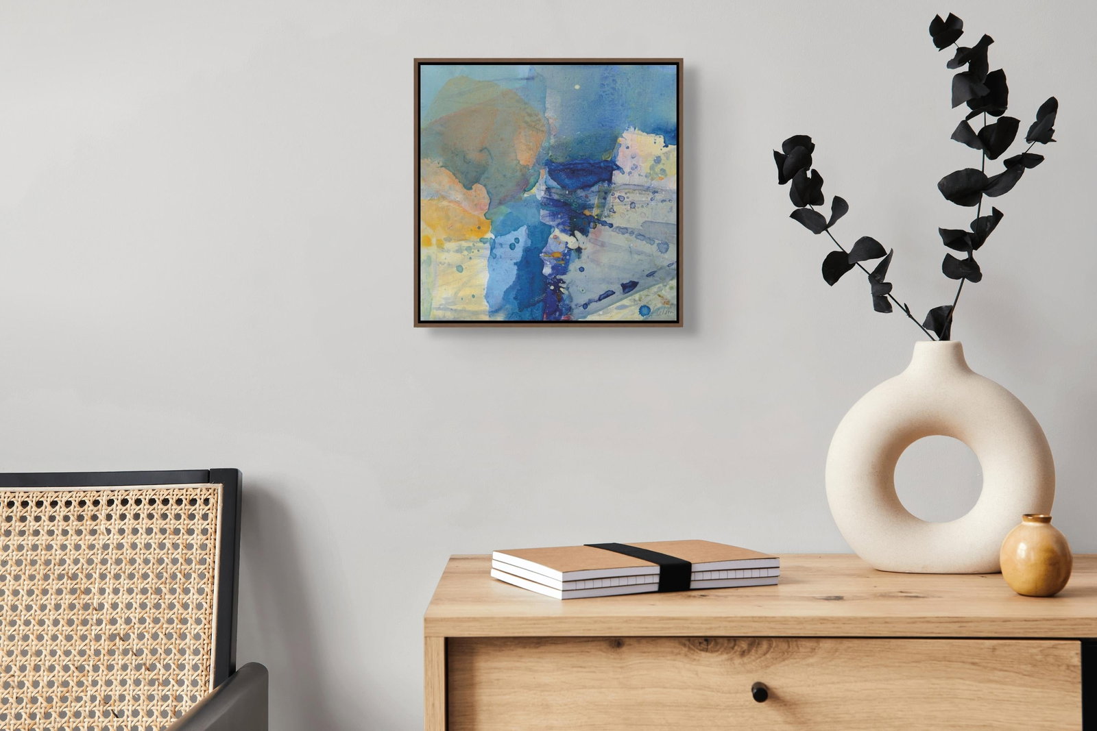 Contemporary Abstract Acrylic on Canvas "Cliffs" by Greet Helsen - 3