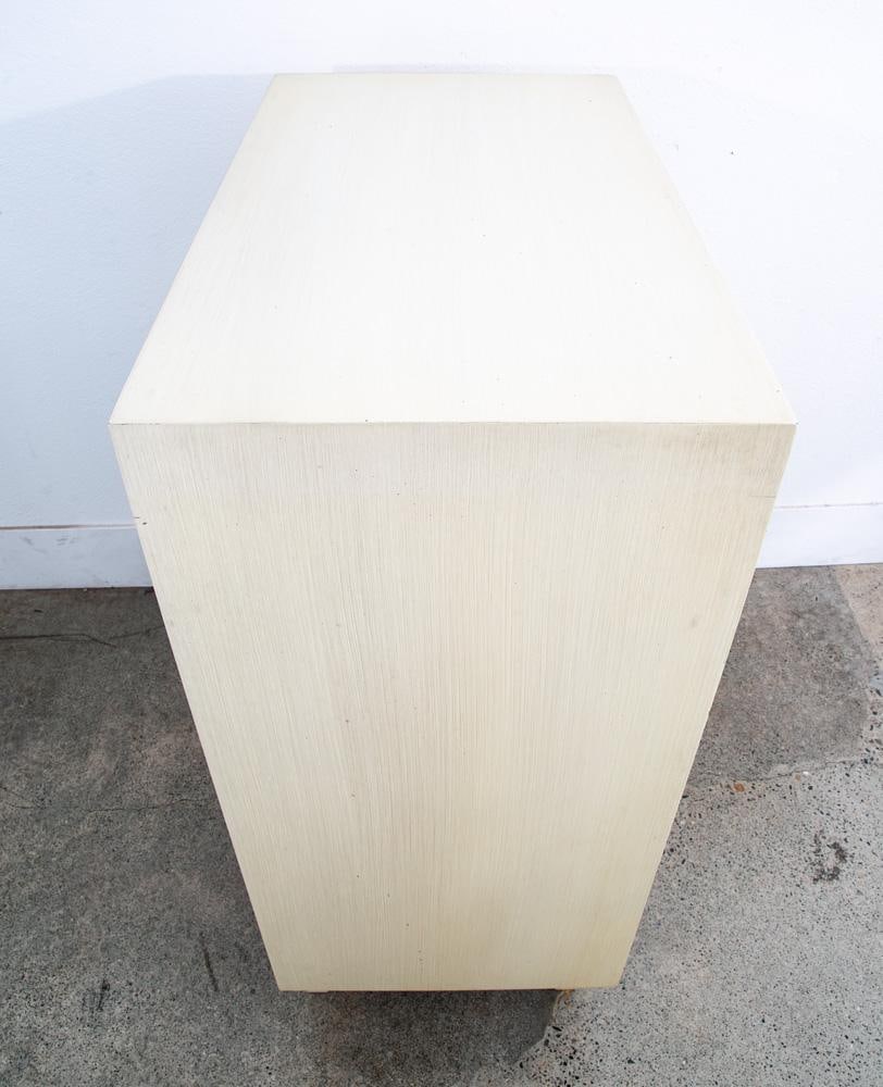 1960s Mid Century Modern Dresser Highboy 6 Drawer White American Kalpe Trim - 4