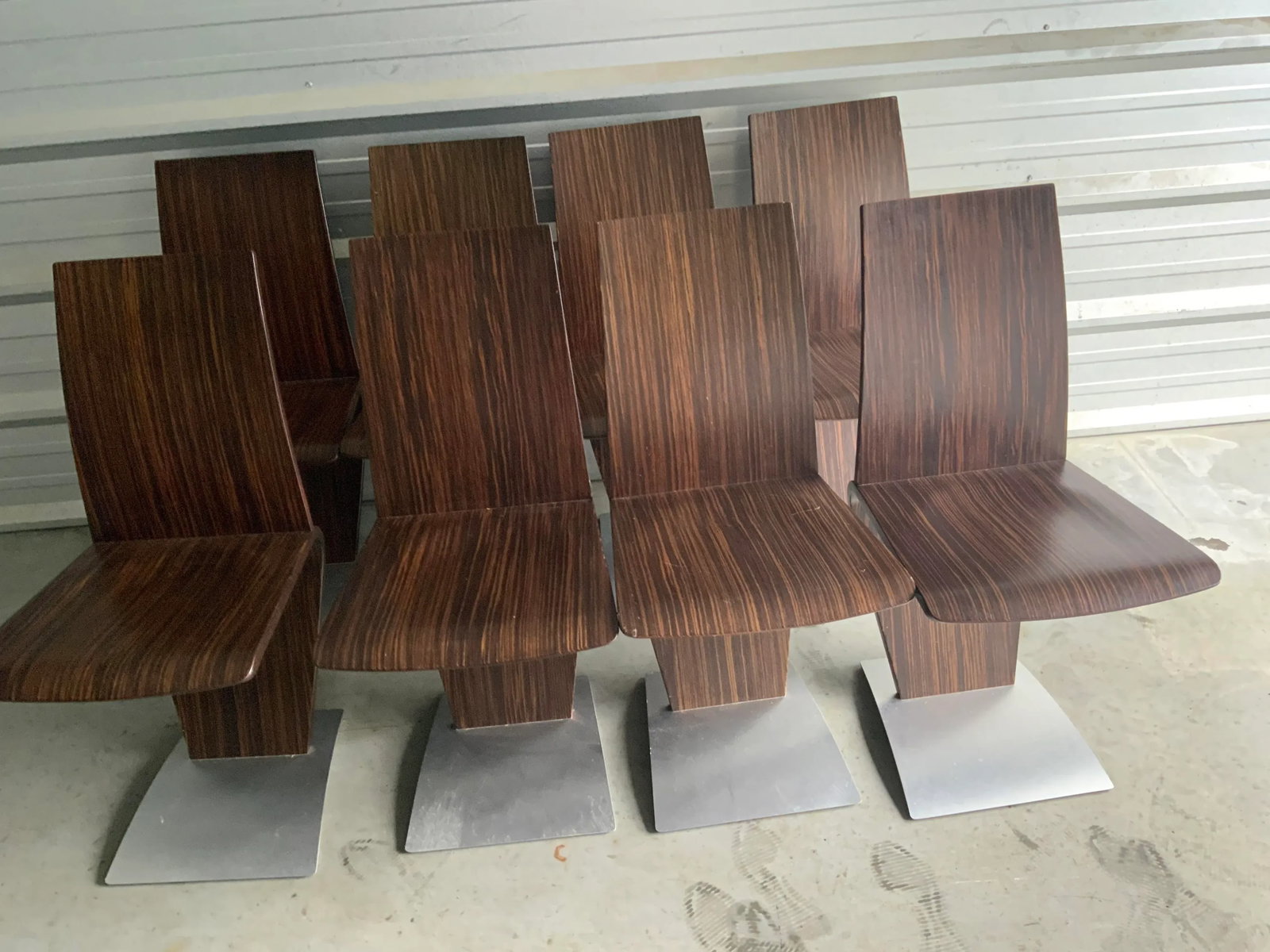 1990s Vintage Wood Italian Chairs - Set of 8 - 2