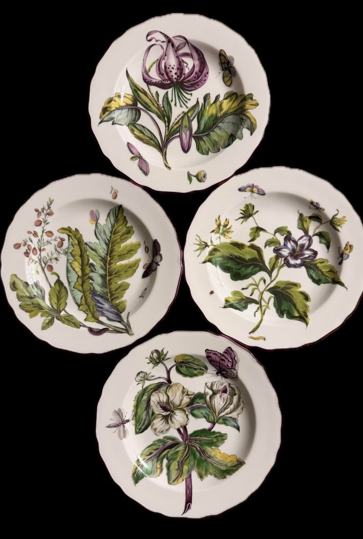 Chelsea Plates Botanical Design by Mottahedeh for Metropolitan Museum of Art - Set of 4 - 2
