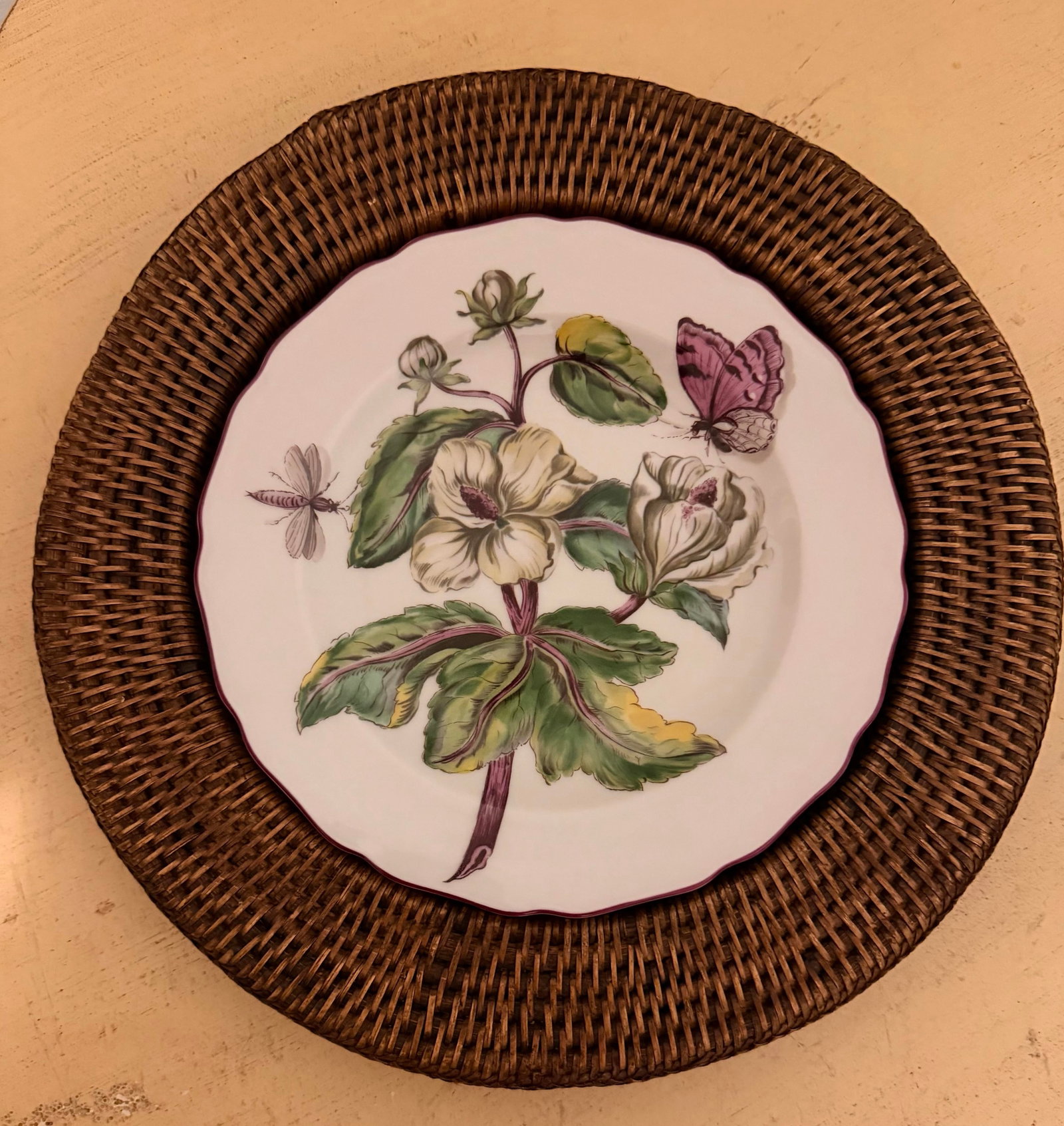 Chelsea Plates Botanical Design by Mottahedeh for Metropolitan Museum of Art - Set of 4 - 3