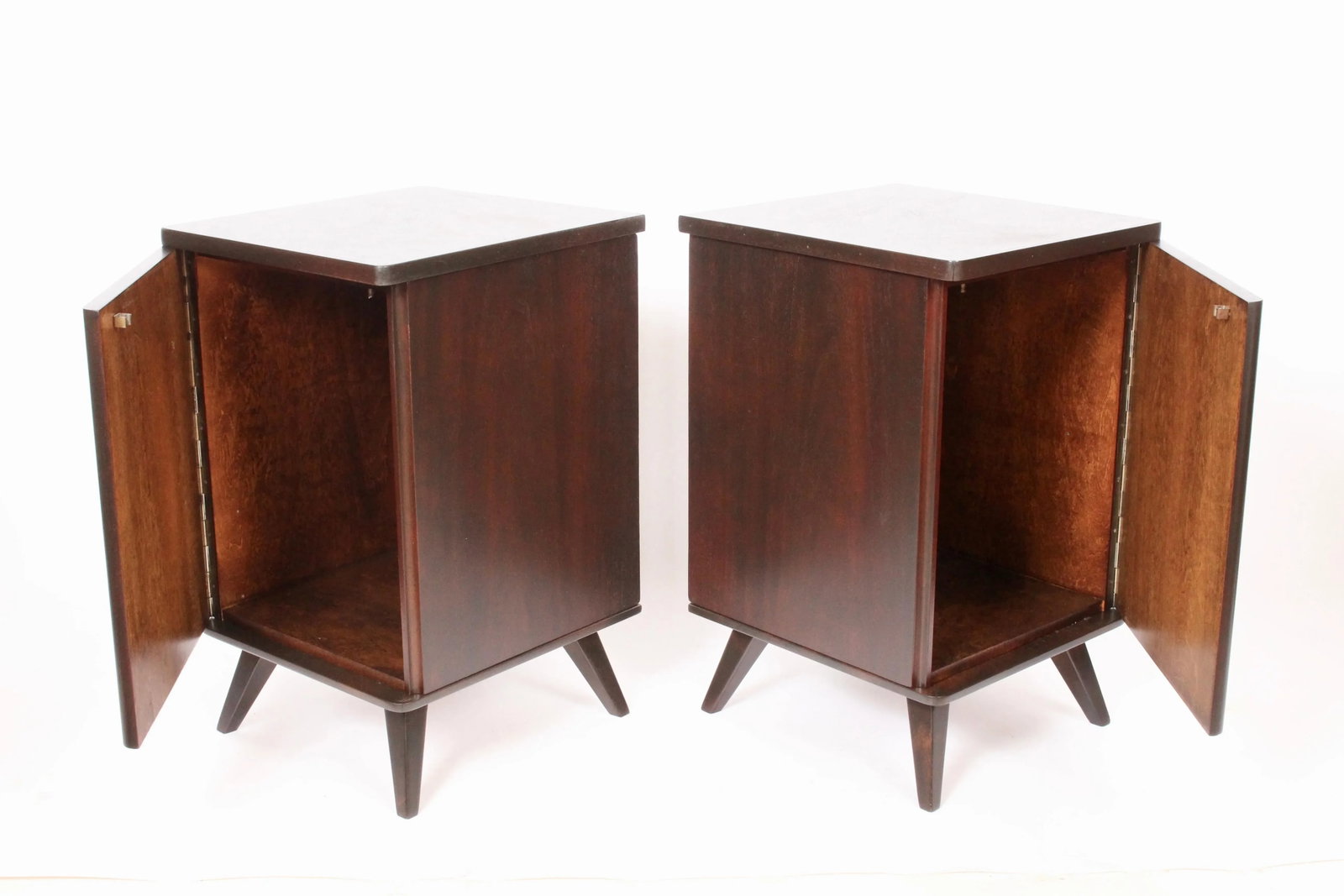 Swedish Moderne Dark Walnut Bedside Cabinets, 1940s - A Pair - 2