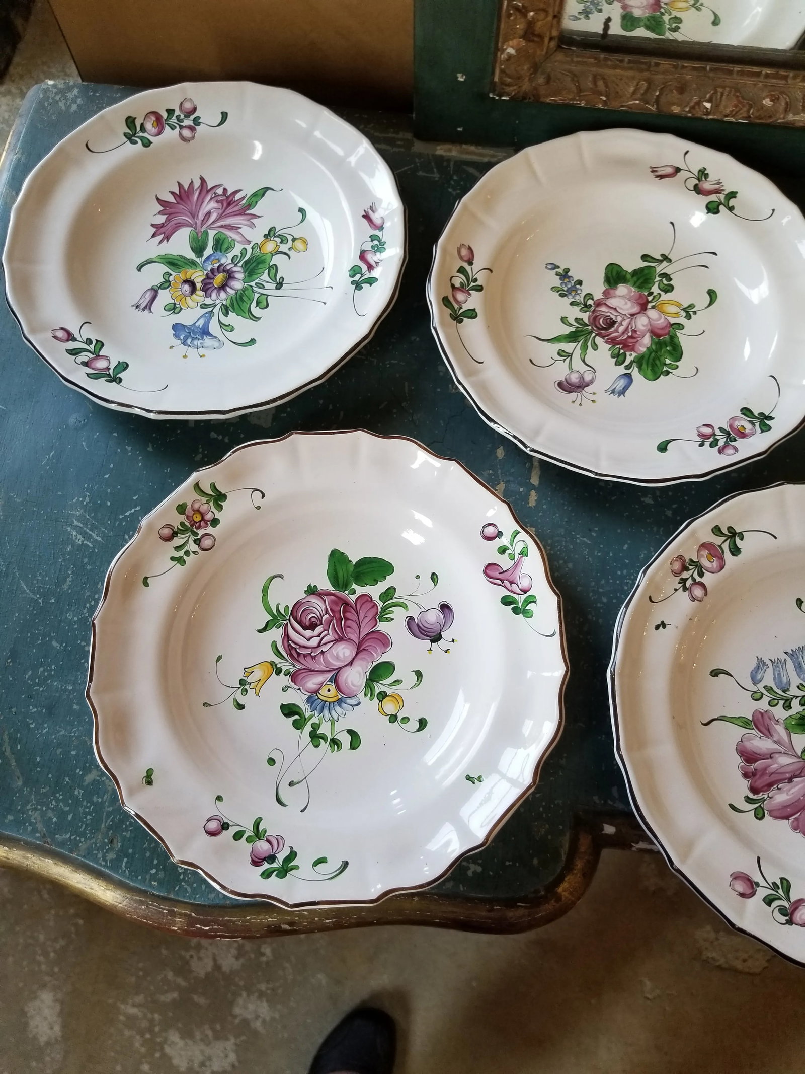 French Faience Luneville Plates Set of Eight - 2