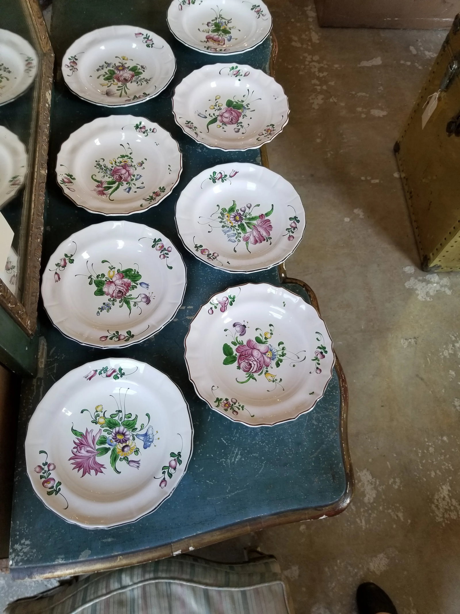 French Faience Luneville Plates Set of Eight - 4