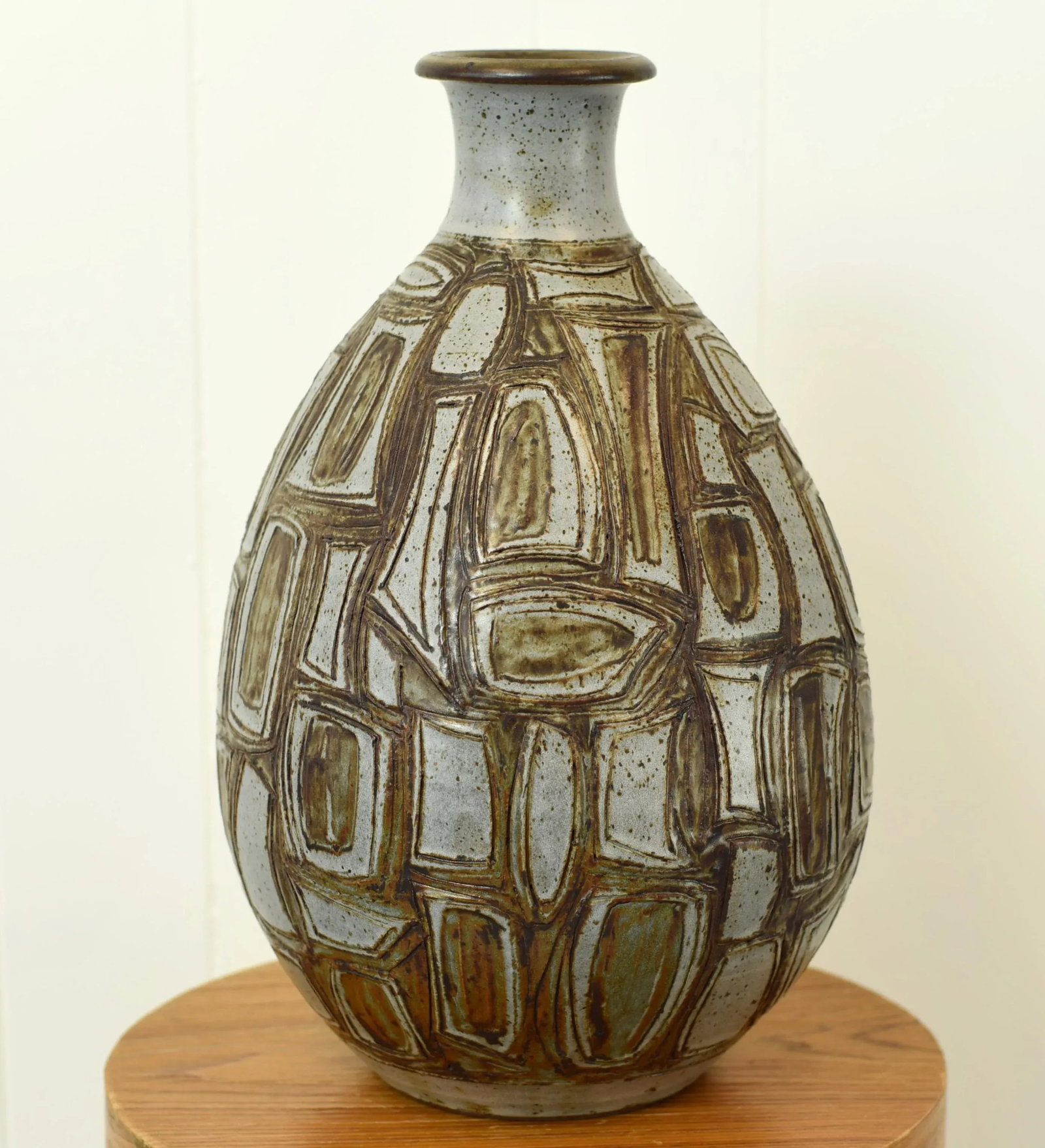 Large Joel Edwards California Signed Mid Century Studio Pottery Vase - 2