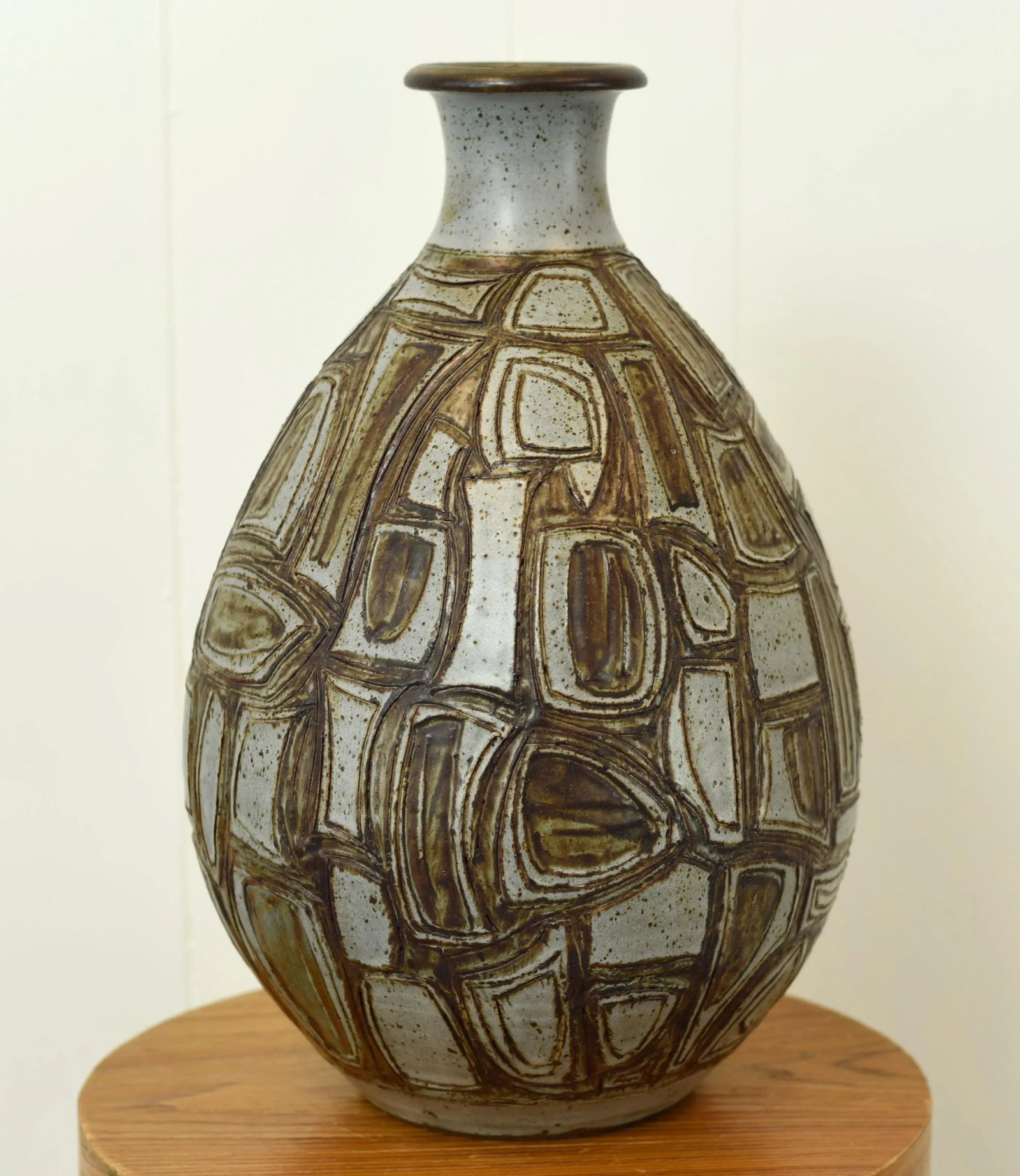 Large Joel Edwards California Signed Mid Century Studio Pottery Vase - 3